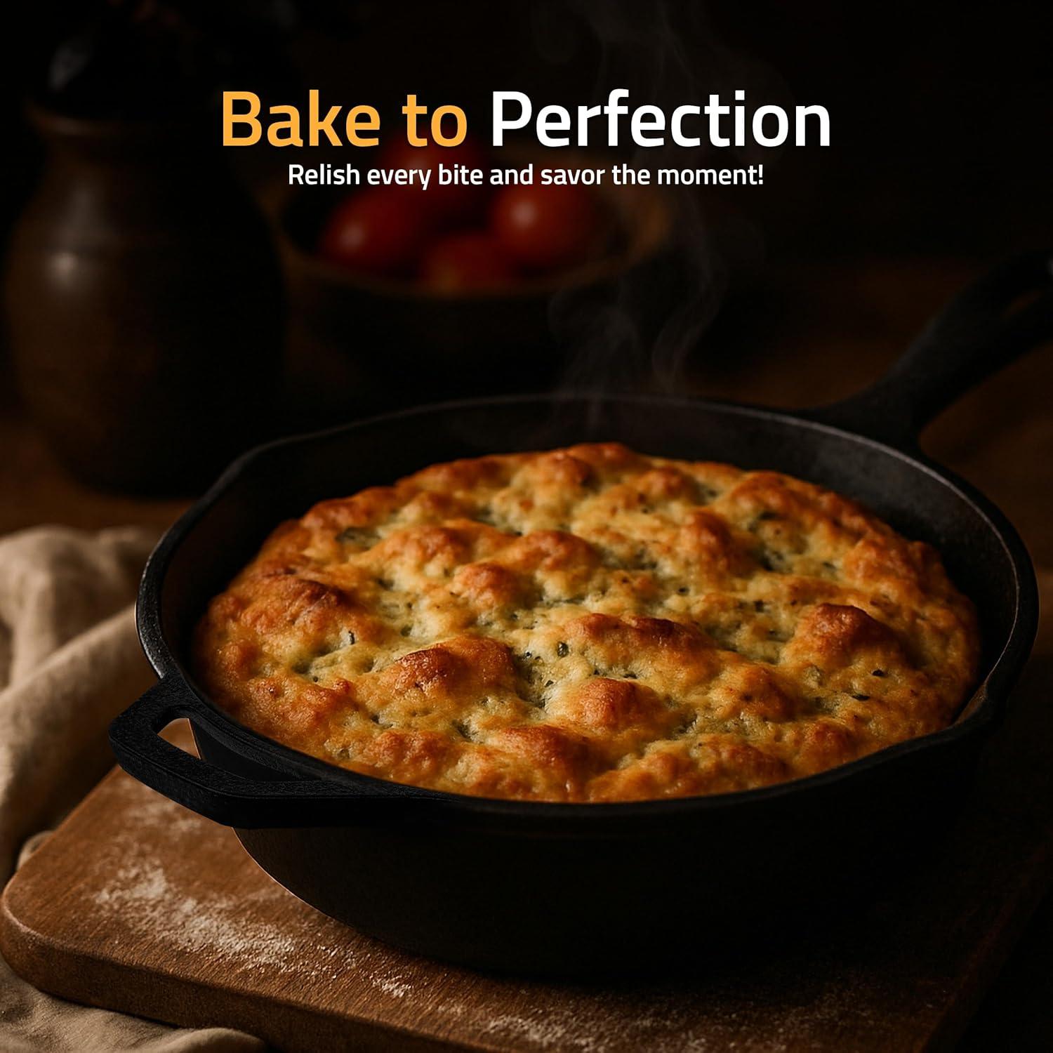 image:imageUtopia Kitchen Cast Iron Frying Pan 1025 Inch Cast Iron Chefs Pan Pre Seasoned Skillet Safe Grill Cookware for Indoor amp Outdoor Use BlackBlack
