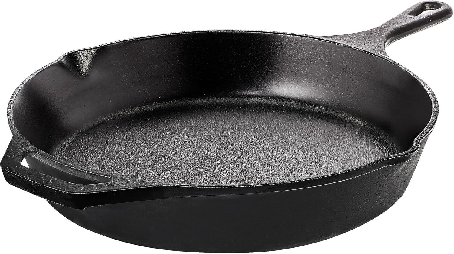 image:imageUtopia Kitchen Cast Iron Frying Pan 1025 Inch Cast Iron Chefs Pan Pre Seasoned Skillet Safe Grill Cookware for Indoor amp Outdoor Use BlackBlack