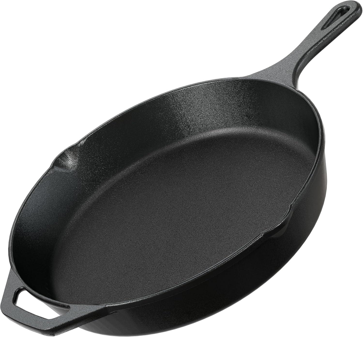 image:imageUtopia Kitchen Cast Iron Frying Pan 1025 Inch Cast Iron Chefs Pan Pre Seasoned Skillet Safe Grill Cookware for Indoor amp Outdoor Use BlackBlack