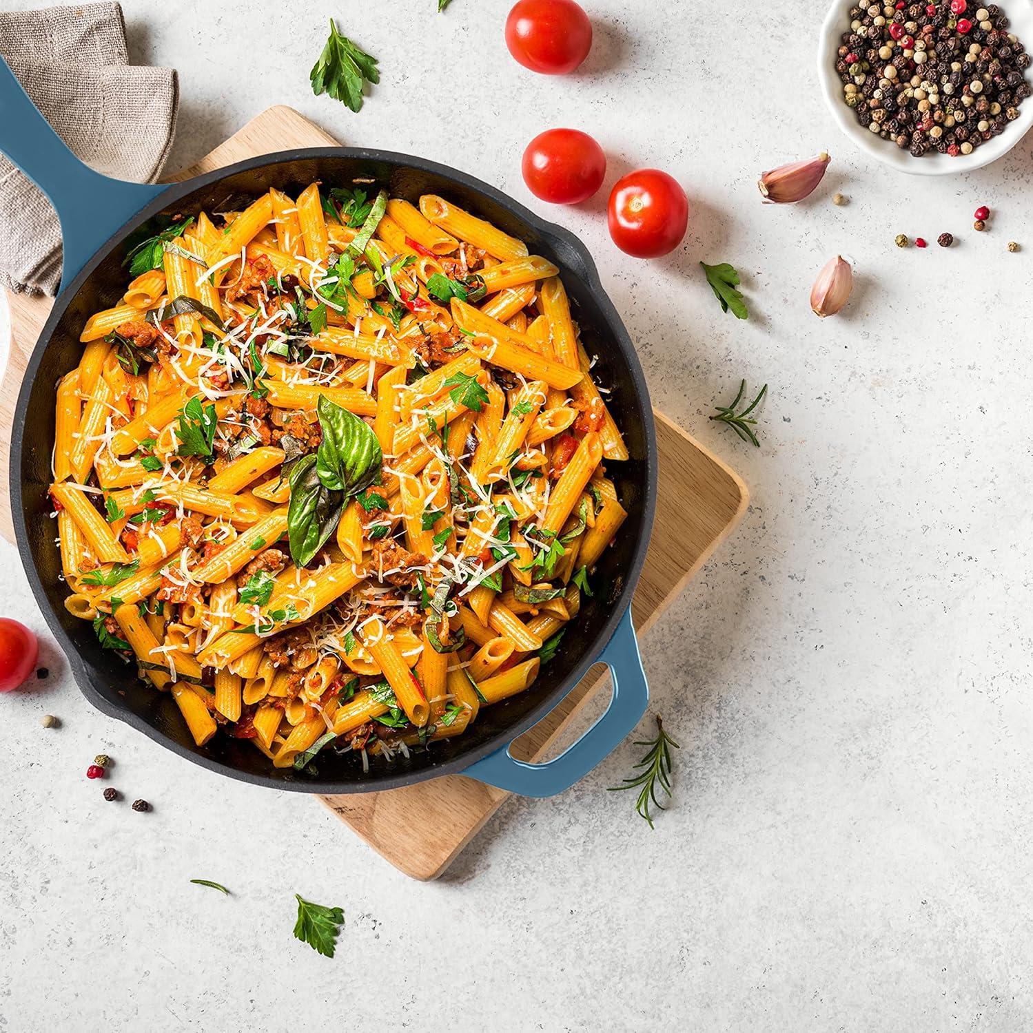 image:imageUtopia Kitchen Cast Iron Frying Pan 1025 Inch Cast Iron Chefs Pan Pre Seasoned Skillet Safe Grill Cookware for Indoor amp Outdoor Use BlackTeal