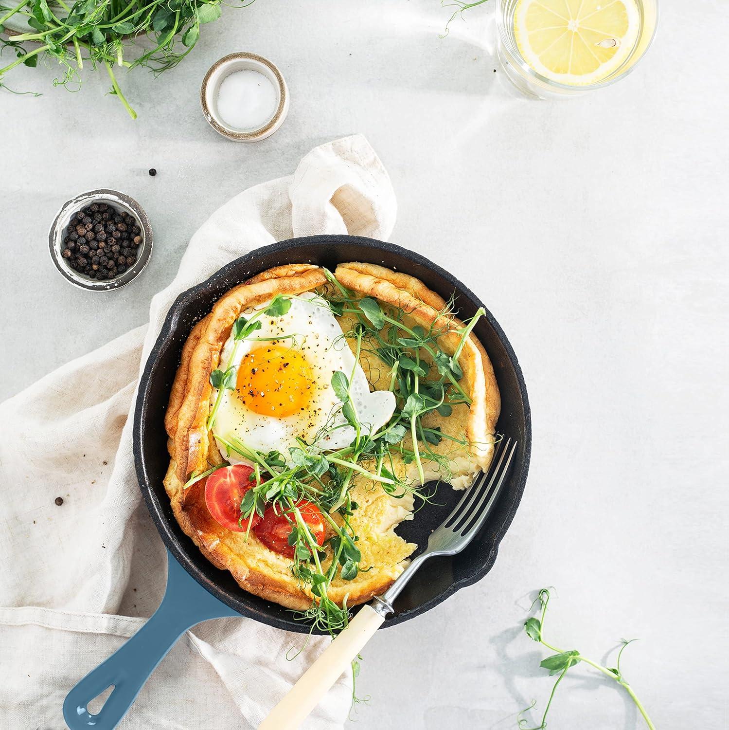 image:imageUtopia Kitchen Cast Iron Frying Pan 1025 Inch Cast Iron Chefs Pan Pre Seasoned Skillet Safe Grill Cookware for Indoor amp Outdoor Use BlackTeal