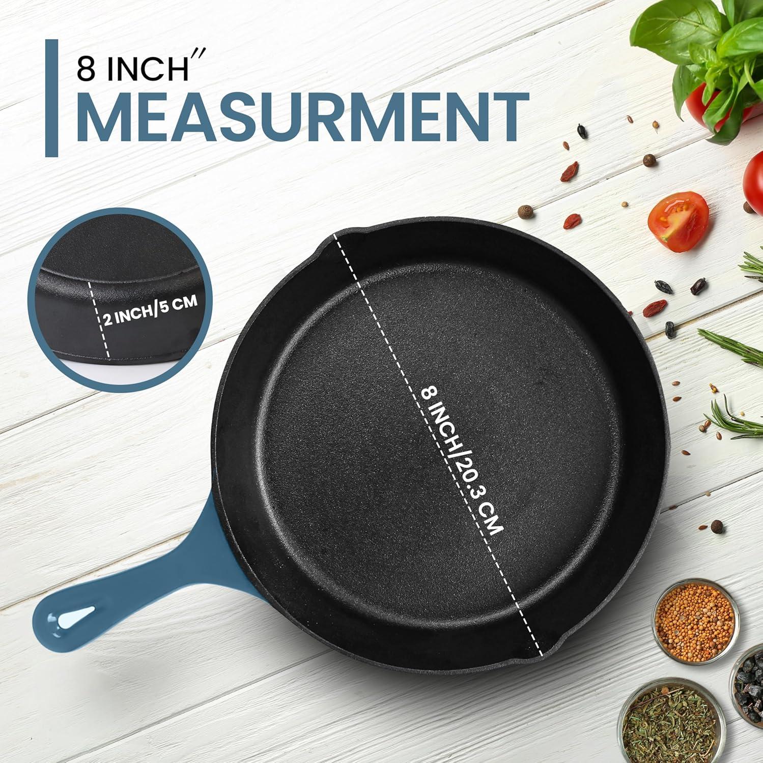 image:imageUtopia Kitchen Cast Iron Frying Pan 1025 Inch Cast Iron Chefs Pan Pre Seasoned Skillet Safe Grill Cookware for Indoor amp Outdoor Use BlackTeal