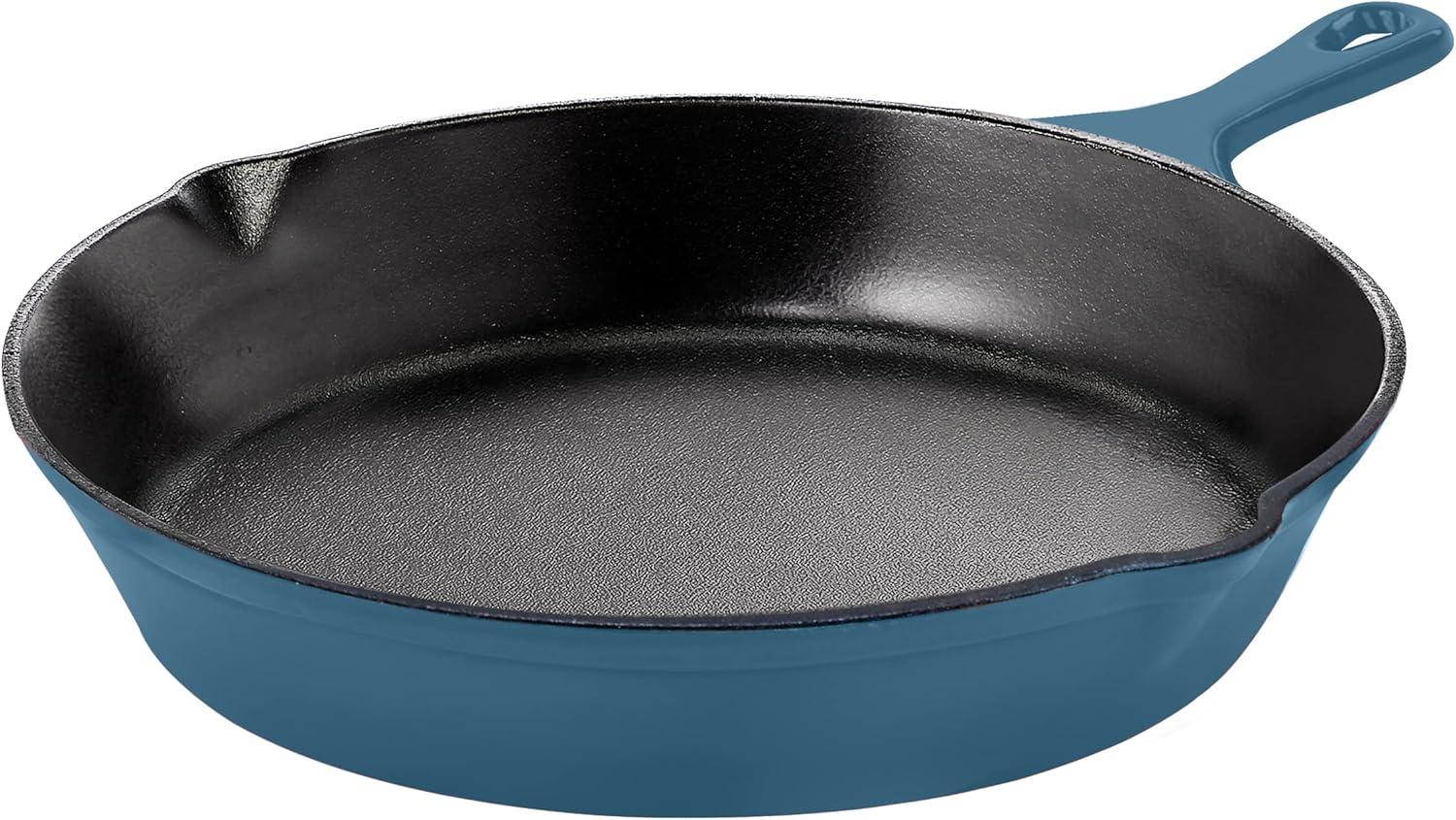 image:imageUtopia Kitchen Cast Iron Frying Pan 1025 Inch Cast Iron Chefs Pan Pre Seasoned Skillet Safe Grill Cookware for Indoor amp Outdoor Use BlackTeal