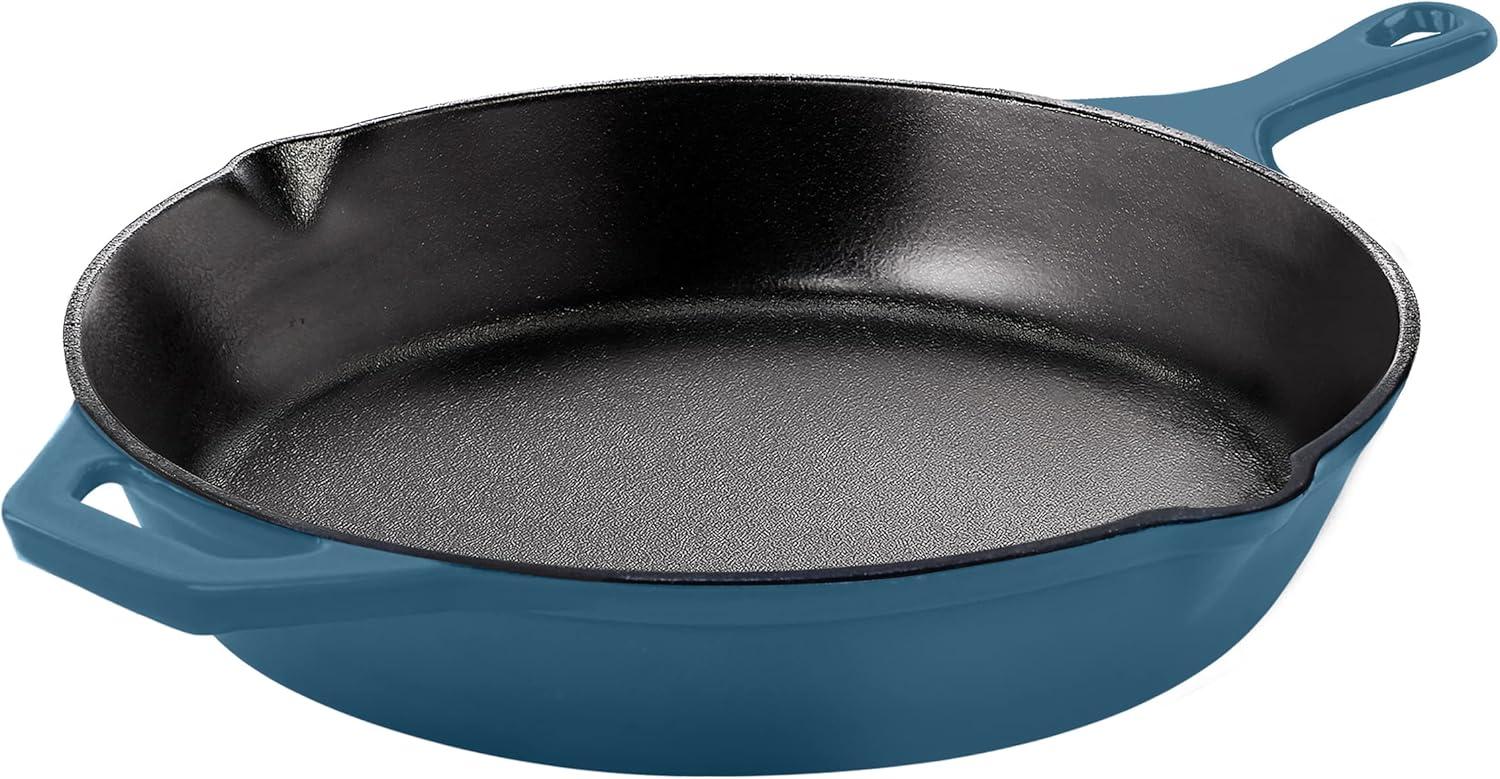 image:imageUtopia Kitchen Cast Iron Frying Pan 1025 Inch Cast Iron Chefs Pan Pre Seasoned Skillet Safe Grill Cookware for Indoor amp Outdoor Use BlackTeal