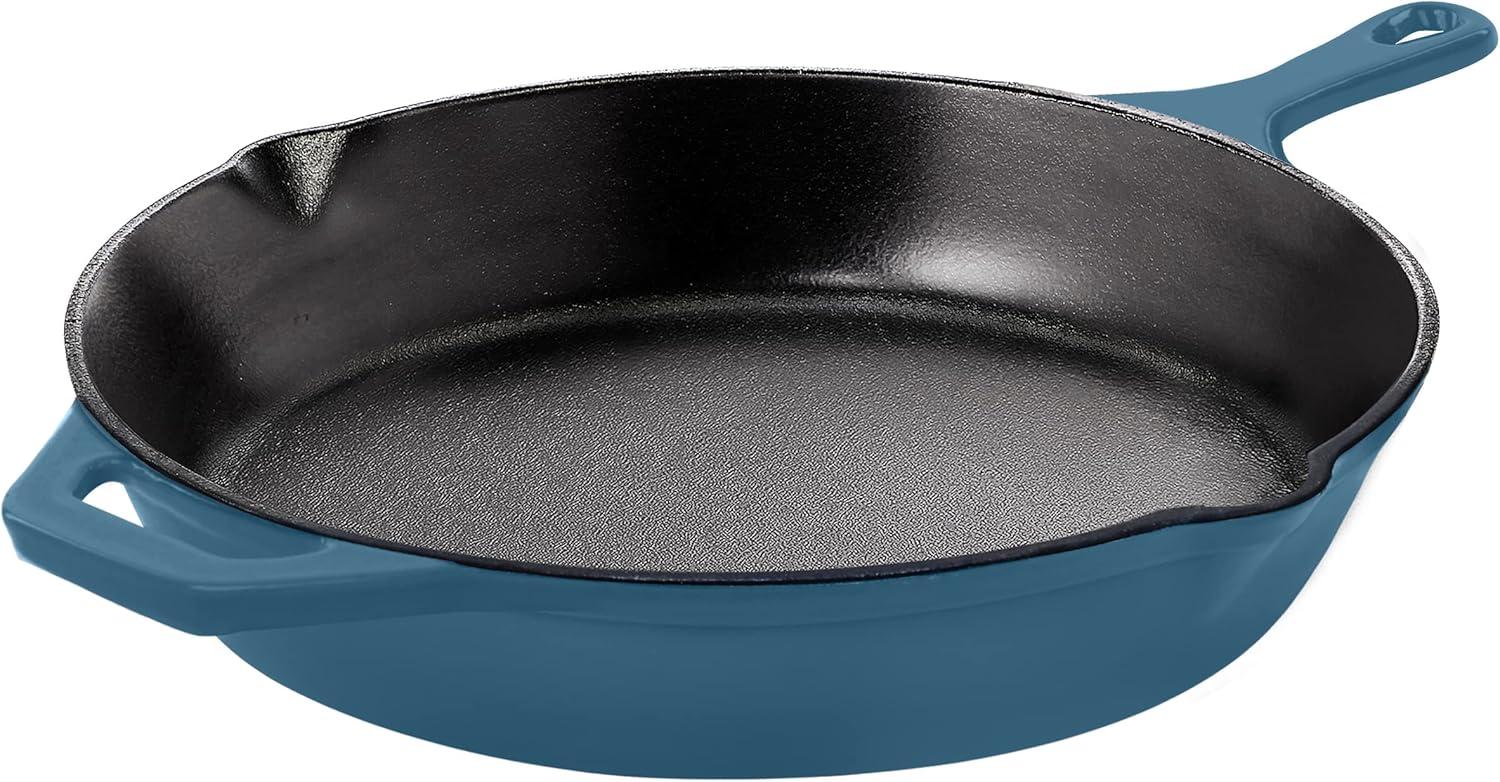 image:imageUtopia Kitchen Cast Iron Frying Pan 1025 Inch Cast Iron Chefs Pan Pre Seasoned Skillet Safe Grill Cookware for Indoor amp Outdoor Use BlackTeal