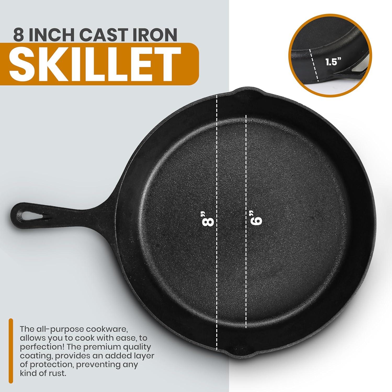 image:imageUtopia Kitchen Premium Saute Frying Pan 12 Inch Cast Iron Chefs Pan Pre Seasoned Cast iron Skillet With Lid Safe Grill Cookware for Indoor amp Outdoor Use BlackBlack