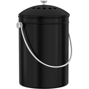 image:imageUtopia Kitchen Compost Bin for Kitchen Countertop 13 Gallon Compost Bucket for Kitchen with Lid Includes 1 Spare Charcoal Filter WhiteBlack