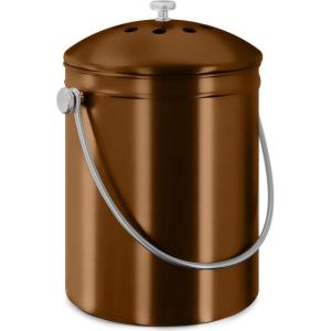 image:imageUtopia Kitchen Compost Bin for Kitchen Countertop 13 Gallon Compost Bucket for Kitchen with Lid Includes 1 Spare Charcoal Filter WhiteCopper