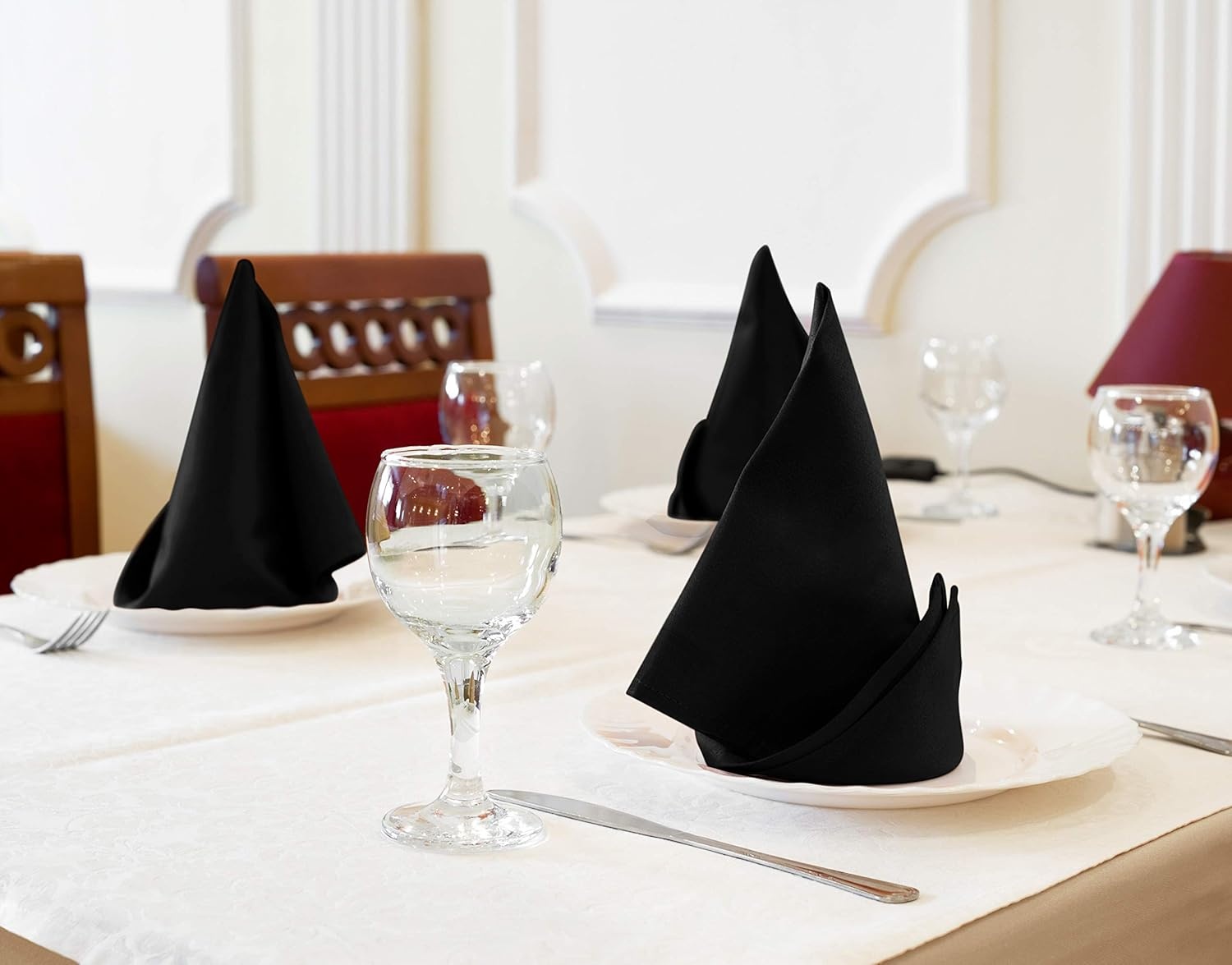 image:imageUtopia Kitchen Black Cloth Napkins 12 Pack 18x18 Inch Absorbent Cotton Blend Washable and Reusable for Dinner Restaurant Lunch Wedding and HotelBlack