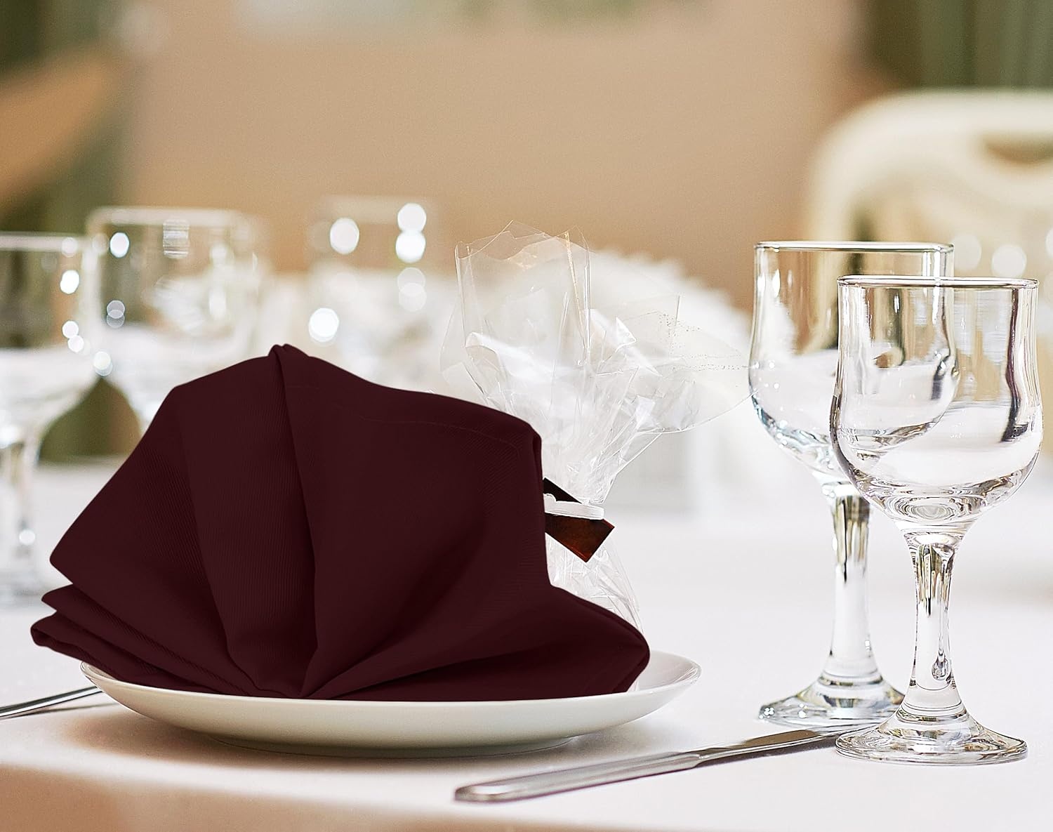 image:imageUtopia Kitchen Black Cloth Napkins 12 Pack 18x18 Inch Absorbent Cotton Blend Washable and Reusable for Dinner Restaurant Lunch Wedding and HotelBurgundy
