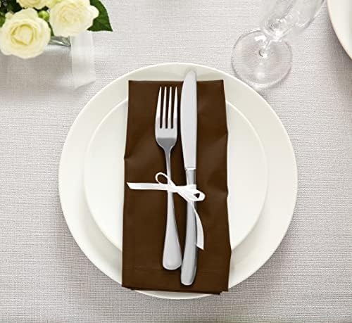 image:imageUtopia Kitchen Black Cloth Napkins 12 Pack 18x18 Inch Absorbent Cotton Blend Washable and Reusable for Dinner Restaurant Lunch Wedding and HotelChocolate