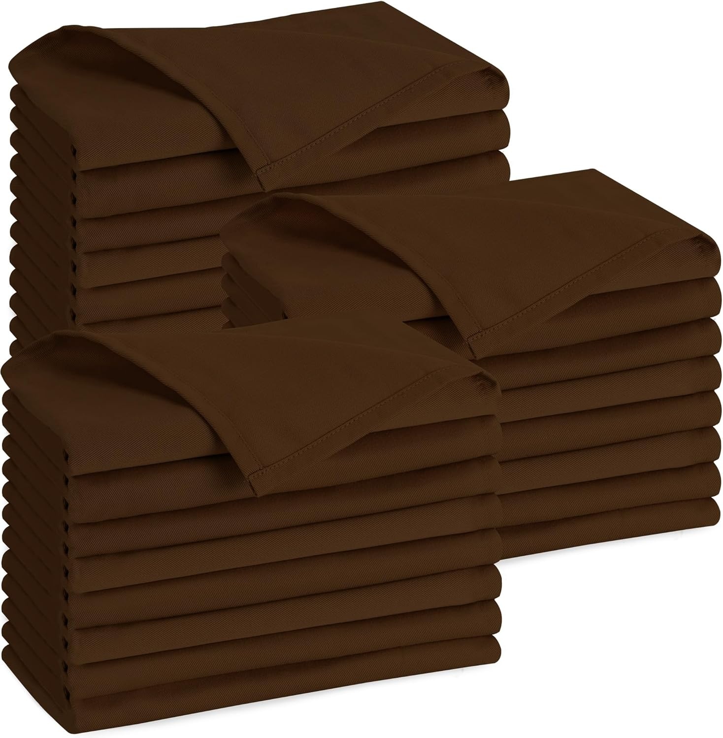 image:imageUtopia Kitchen Black Cloth Napkins 12 Pack 18x18 Inch Absorbent Cotton Blend Washable and Reusable for Dinner Restaurant Lunch Wedding and HotelChocolate