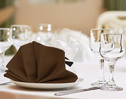image:imageUtopia Kitchen Black Cloth Napkins 12 Pack 18x18 Inch Absorbent Cotton Blend Washable and Reusable for Dinner Restaurant Lunch Wedding and HotelChocolate