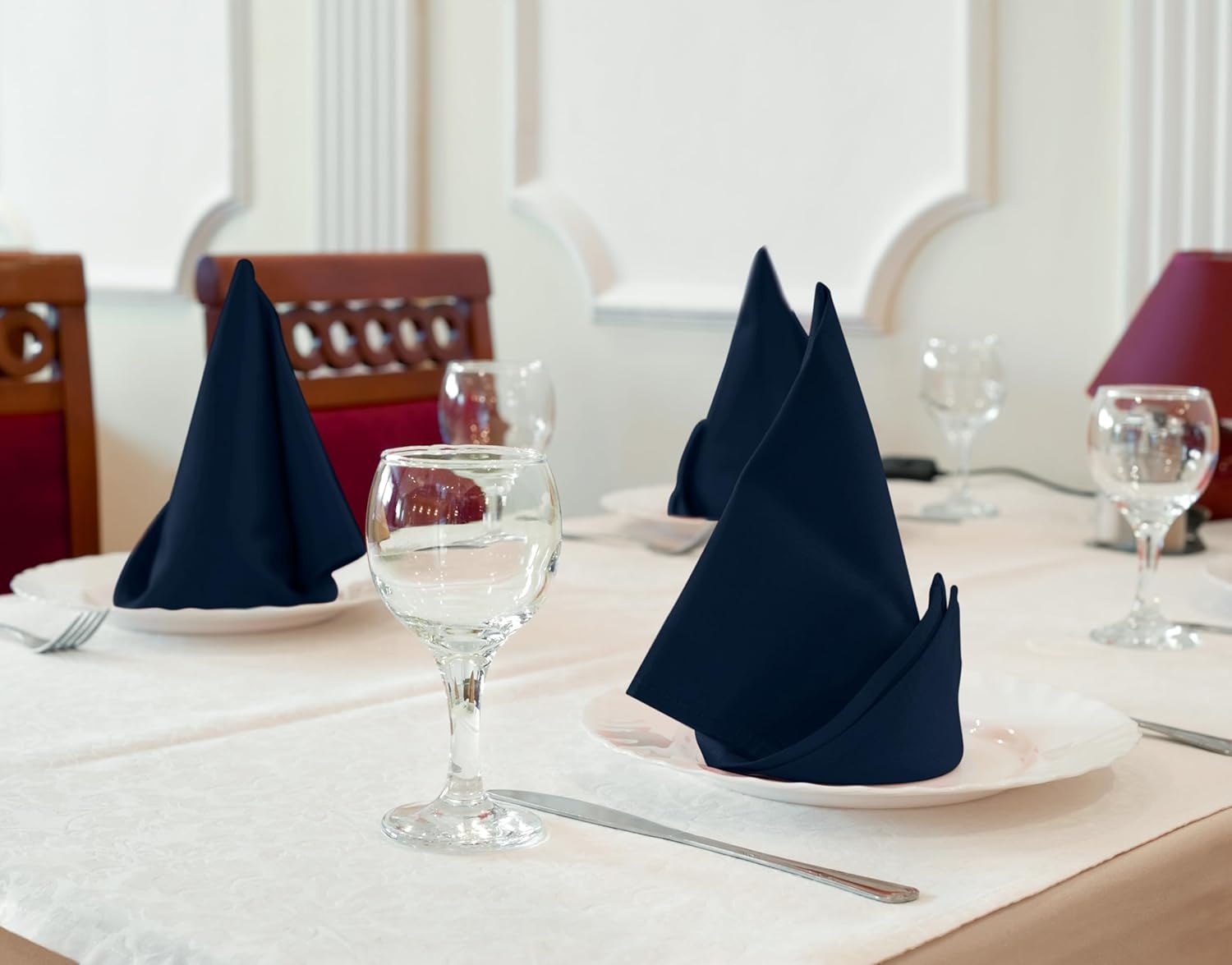 image:imageUtopia Kitchen Black Cloth Napkins 12 Pack 18x18 Inch Absorbent Cotton Blend Washable and Reusable for Dinner Restaurant Lunch Wedding and HotelNavy