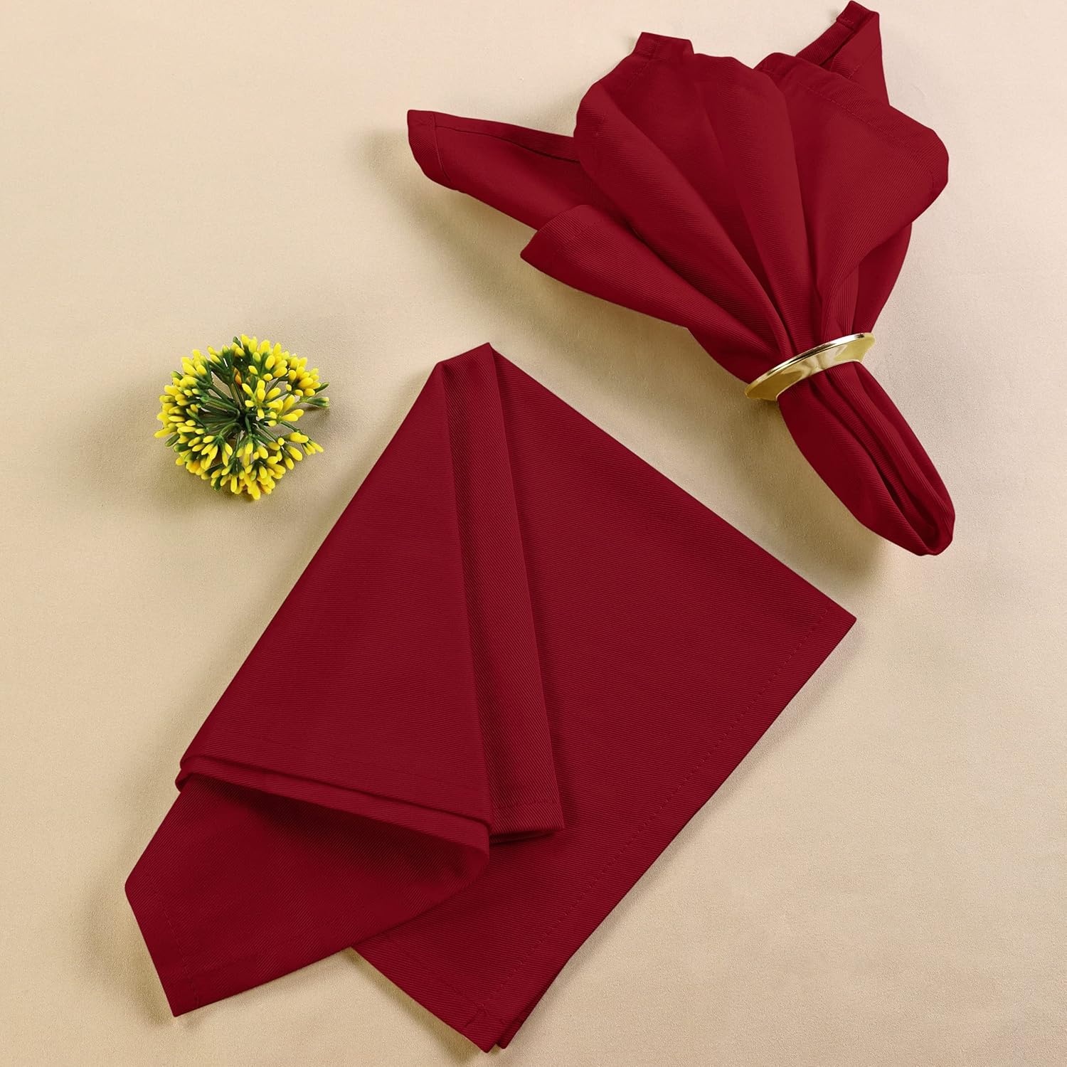image:imageUtopia Kitchen Black Cloth Napkins 12 Pack 18x18 Inch Absorbent Cotton Blend Washable and Reusable for Dinner Restaurant Lunch Wedding and HotelRed