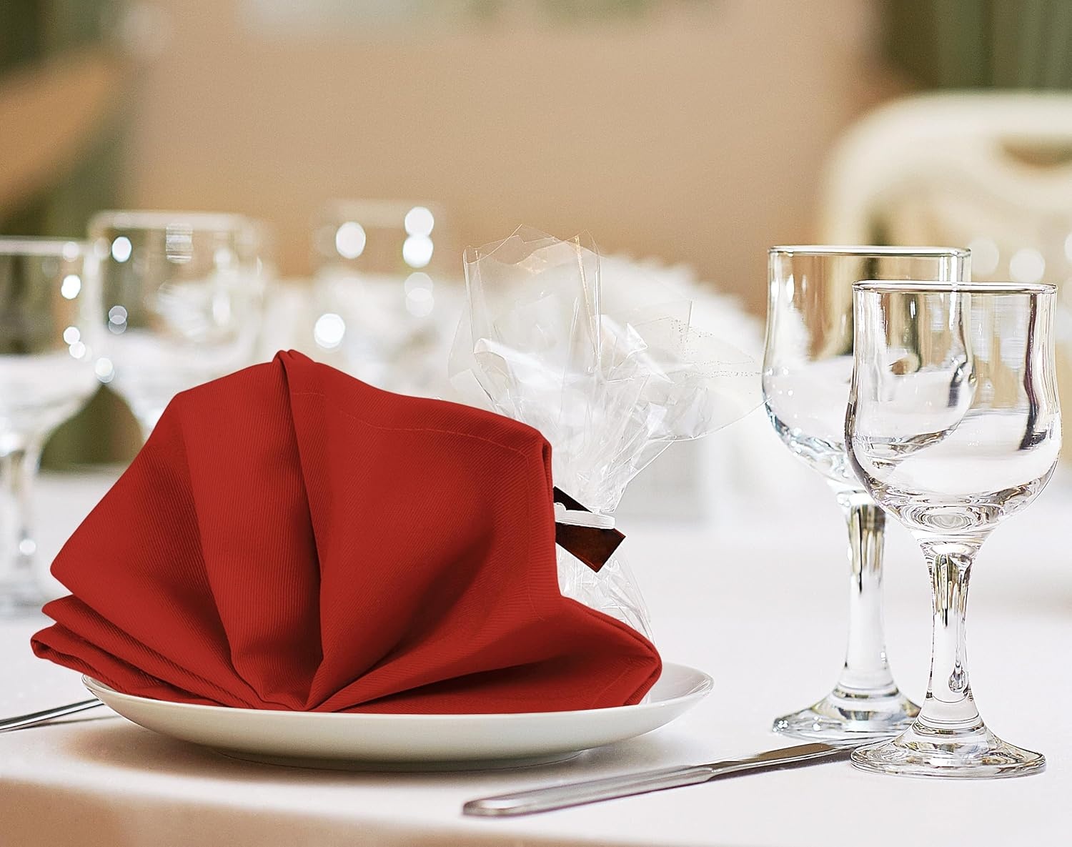 image:imageUtopia Kitchen Black Cloth Napkins 12 Pack 18x18 Inch Absorbent Cotton Blend Washable and Reusable for Dinner Restaurant Lunch Wedding and HotelRed