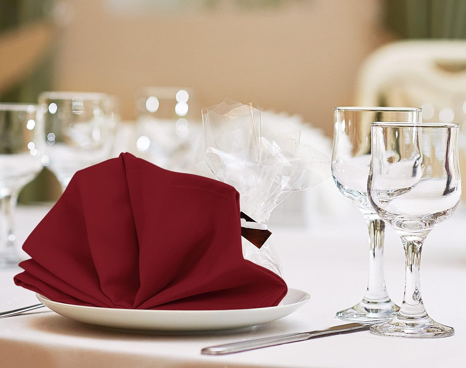 image:imageUtopia Kitchen Black Cloth Napkins 12 Pack 18x18 Inch Absorbent Cotton Blend Washable and Reusable for Dinner Restaurant Lunch Wedding and HotelRed