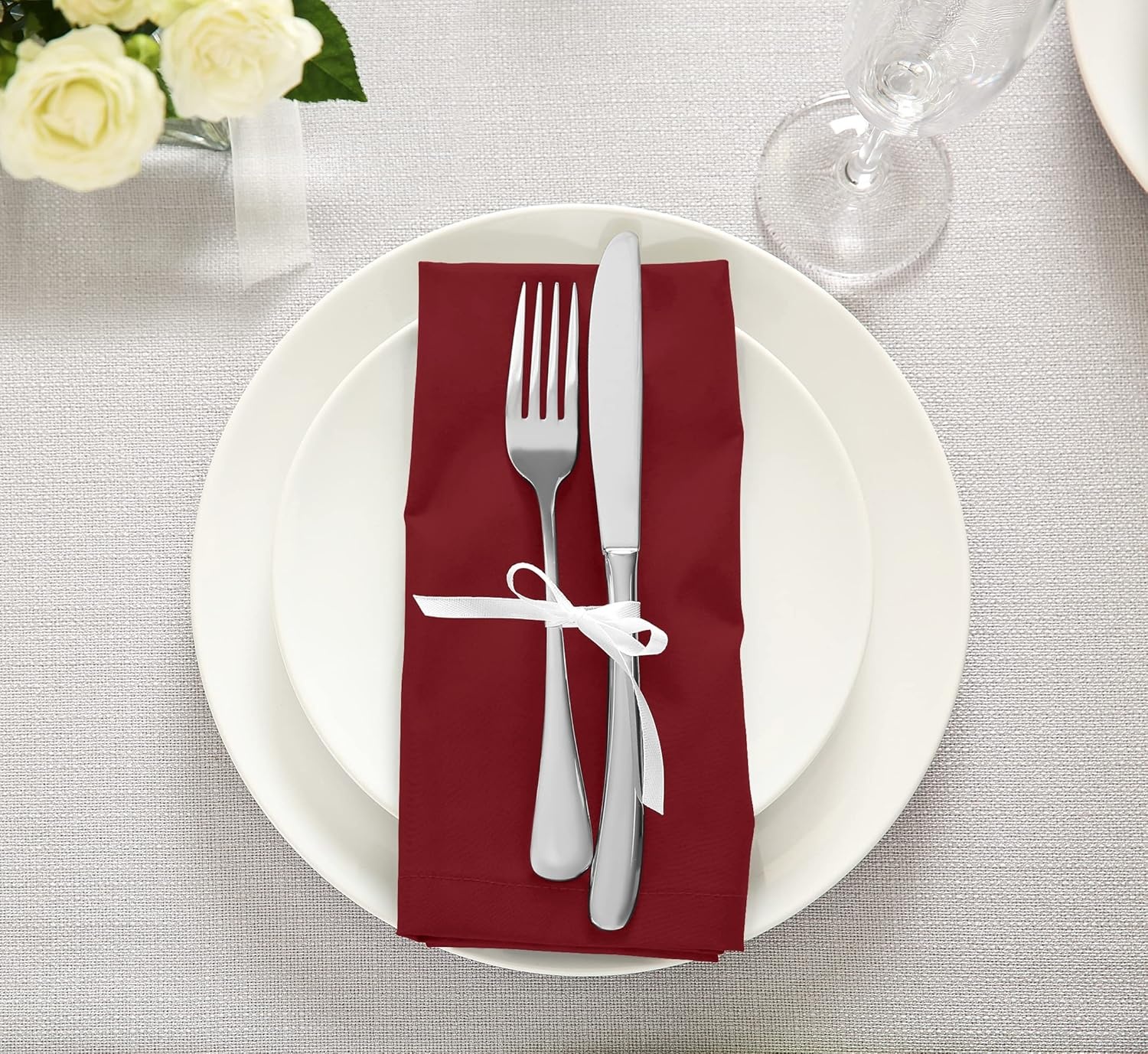 image:imageUtopia Kitchen Black Cloth Napkins 12 Pack 18x18 Inch Absorbent Cotton Blend Washable and Reusable for Dinner Restaurant Lunch Wedding and HotelRed