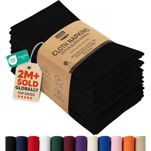 image:imageUtopia Kitchen Black Cloth Napkins 12 Pack 18x18 Inch Absorbent Cotton Blend Washable and Reusable for Dinner Restaurant Lunch Wedding and HotelBlack