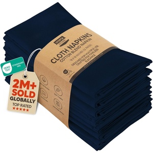 image:imageUtopia Kitchen Black Cloth Napkins 12 Pack 18x18 Inch Absorbent Cotton Blend Washable and Reusable for Dinner Restaurant Lunch Wedding and HotelNavy