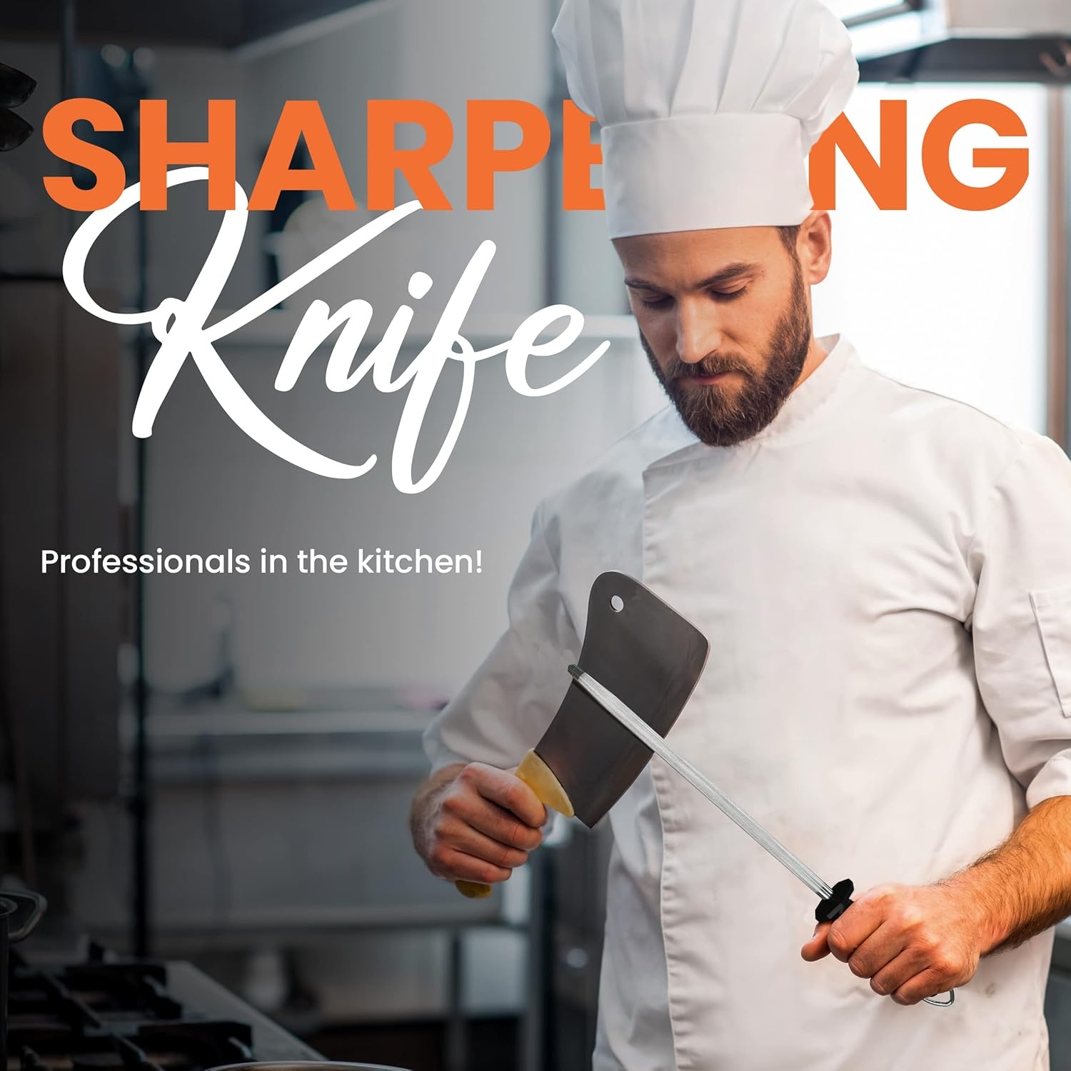 image:imageUtopia Kitchen 10 Inch Honing Steel Knife Sharpening Steel Sharpening Rod BlackBlack
