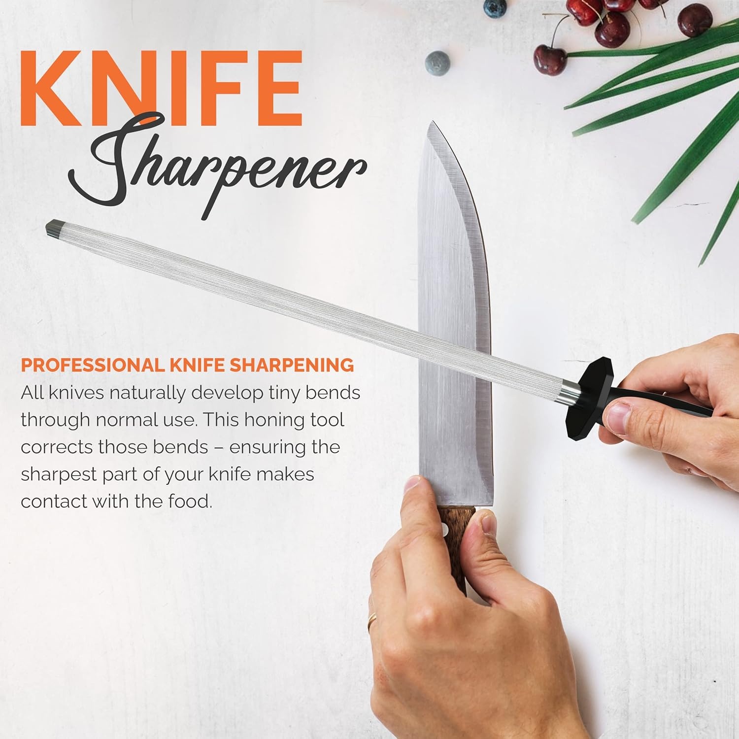 image:imageUtopia Kitchen 10 Inch Honing Steel Knife Sharpening Steel Sharpening Rod BlackBlack