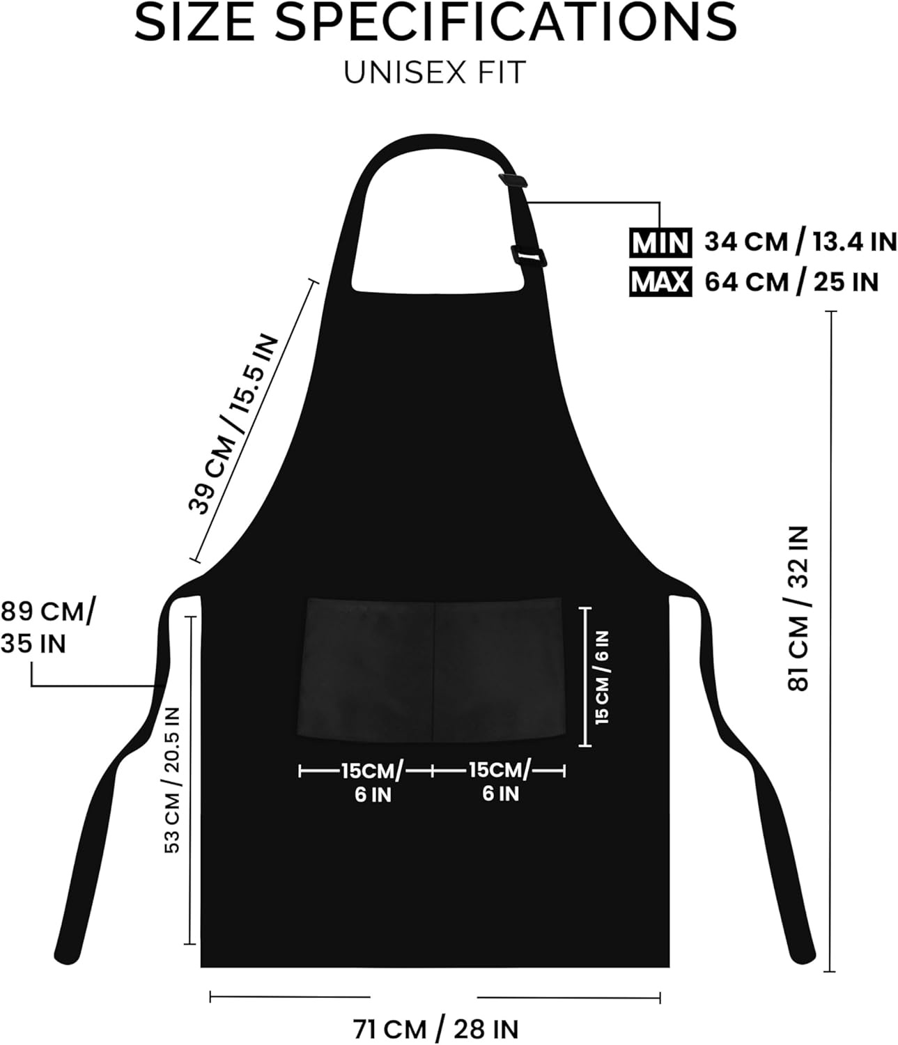 image:imageUtopia Kitchen 2 Pack Bib Apron Adjustable with 2 Pockets Water and Oil Resistant Cooking Kitchen Chef Apron for Women MenBlack White