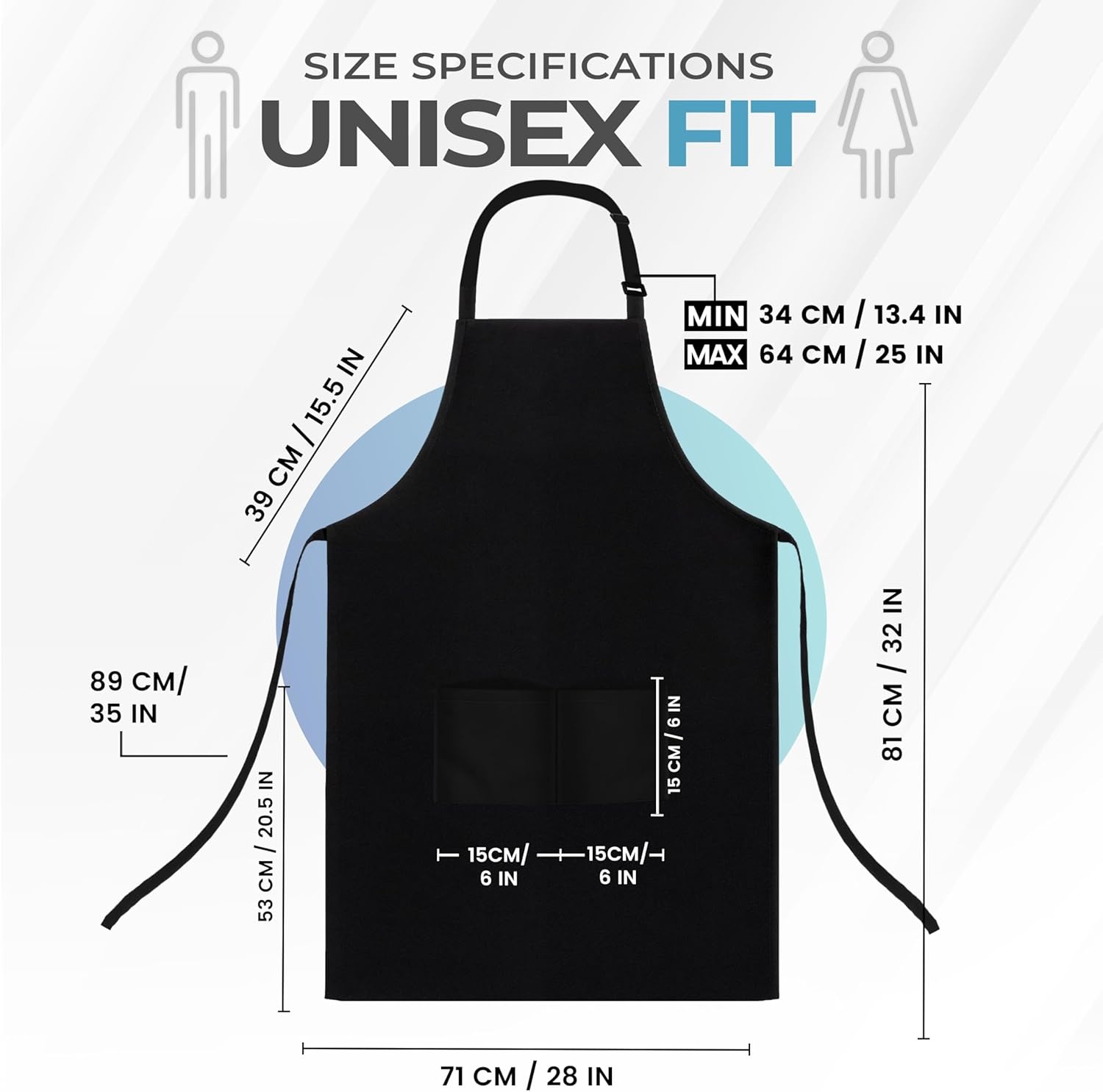 image:imageUtopia Kitchen 4 Pack Bib Apron Adjustable with 2 Pockets Water and Oil Resistant Cooking Kitchen Chef Apron for Women MenBlack