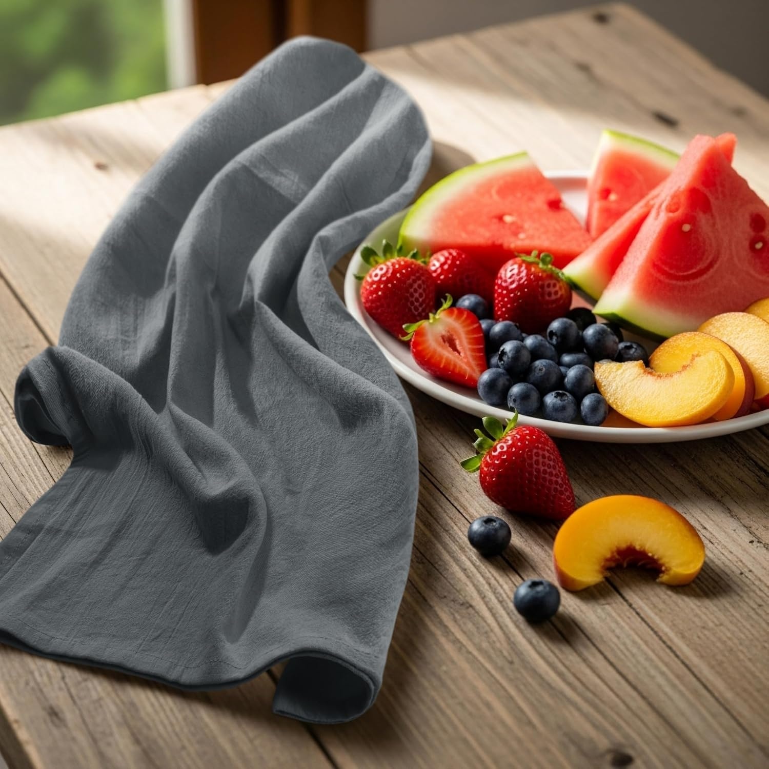 image:imageUtopia Kitchen Light Grey Flour Sack Towels 12 Pack 28 x 28 Inch 100 Cotton Tea Towels for Cleaning amp Drying Highly Absorbent Kitchen Dish ClothLight Grey
