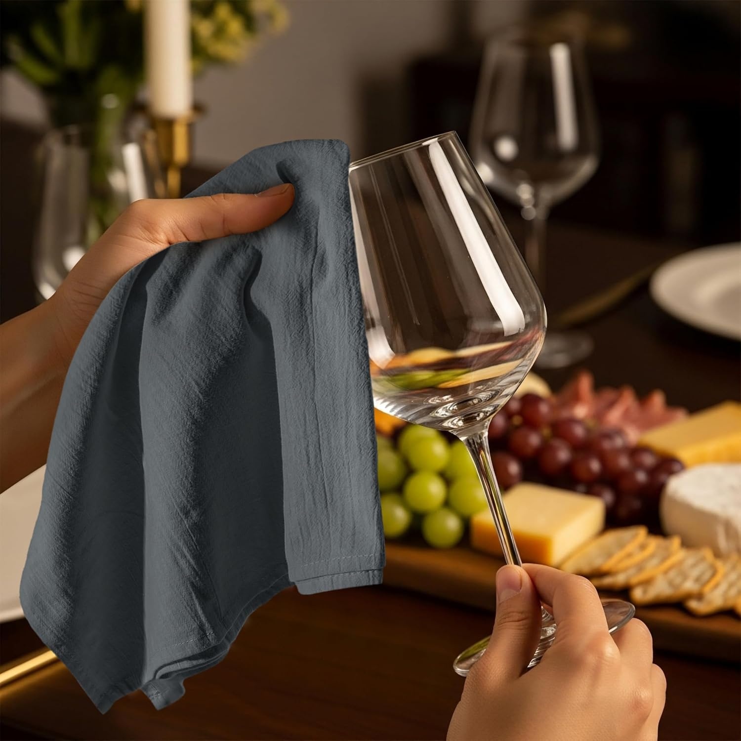 image:imageUtopia Kitchen Light Grey Flour Sack Towels 12 Pack 28 x 28 Inch 100 Cotton Tea Towels for Cleaning amp Drying Highly Absorbent Kitchen Dish ClothLight Grey