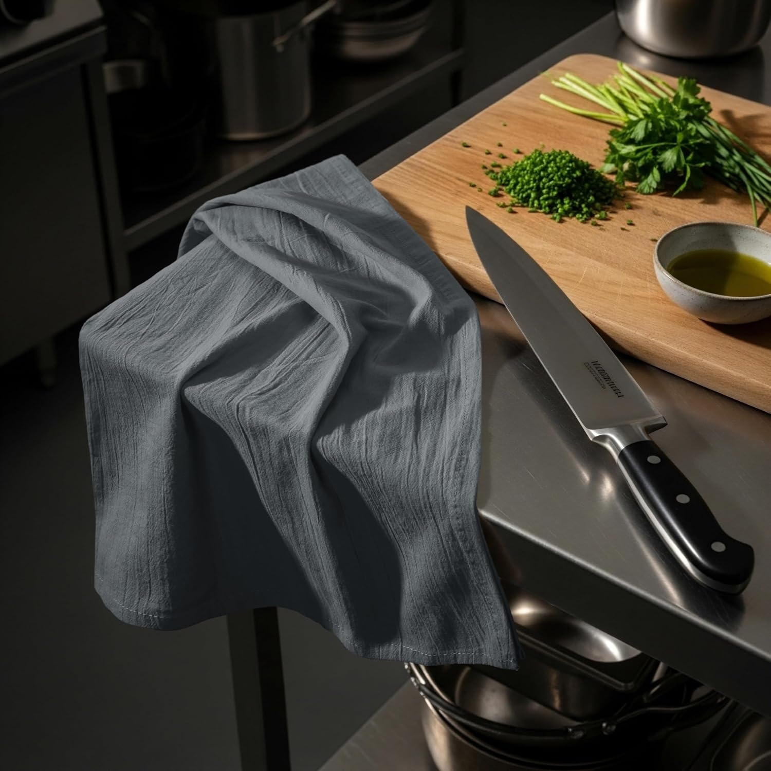 image:imageUtopia Kitchen Light Grey Flour Sack Towels 12 Pack 28 x 28 Inch 100 Cotton Tea Towels for Cleaning amp Drying Highly Absorbent Kitchen Dish ClothLight Grey