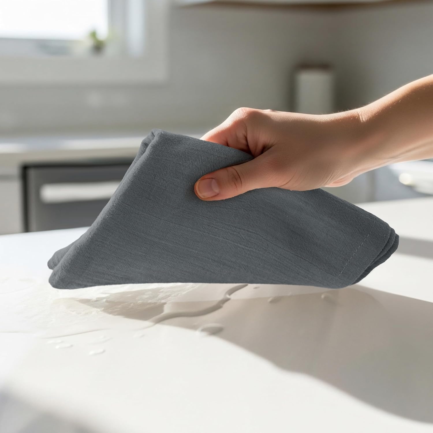 image:imageUtopia Kitchen Light Grey Flour Sack Towels 12 Pack 28 x 28 Inch 100 Cotton Tea Towels for Cleaning amp Drying Highly Absorbent Kitchen Dish ClothLight Grey