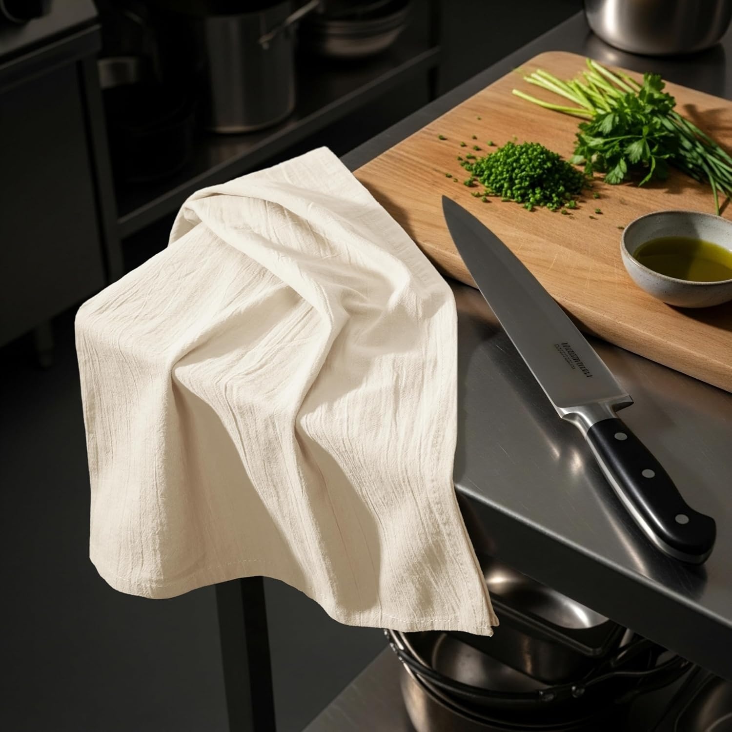 image:imageUtopia Kitchen Light Grey Flour Sack Towels 12 Pack 28 x 28 Inch 100 Cotton Tea Towels for Cleaning amp Drying Highly Absorbent Kitchen Dish ClothNatural