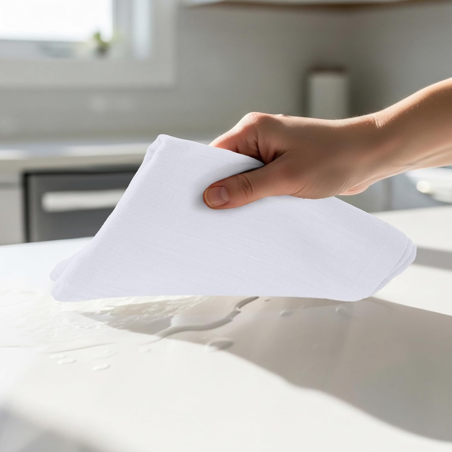 image:imageUtopia Kitchen Light Grey Flour Sack Towels 12 Pack 28 x 28 Inch 100 Cotton Tea Towels for Cleaning amp Drying Highly Absorbent Kitchen Dish ClothWhite