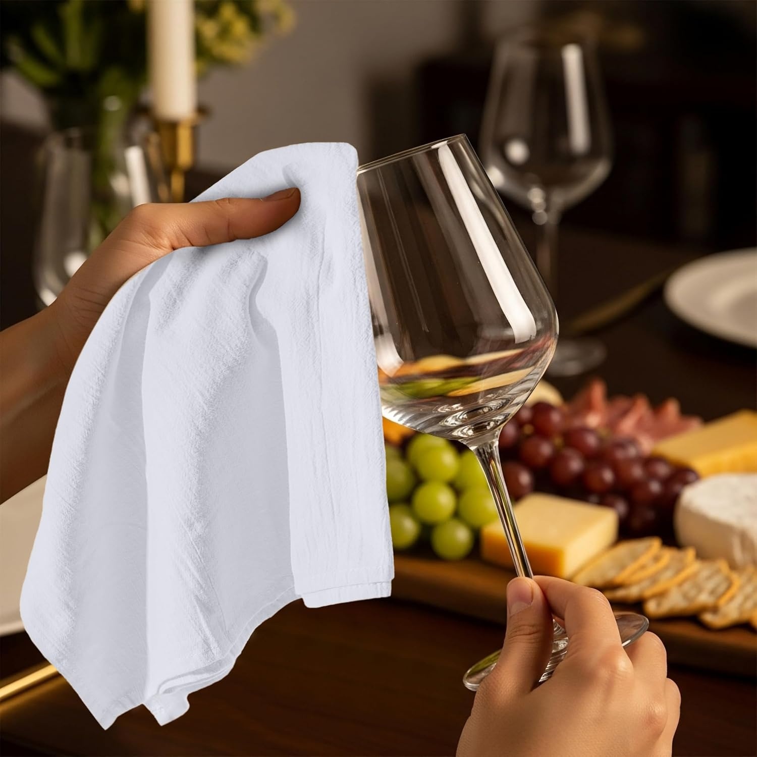 image:imageUtopia Kitchen Light Grey Flour Sack Towels 12 Pack 28 x 28 Inch 100 Cotton Tea Towels for Cleaning amp Drying Highly Absorbent Kitchen Dish ClothWhite