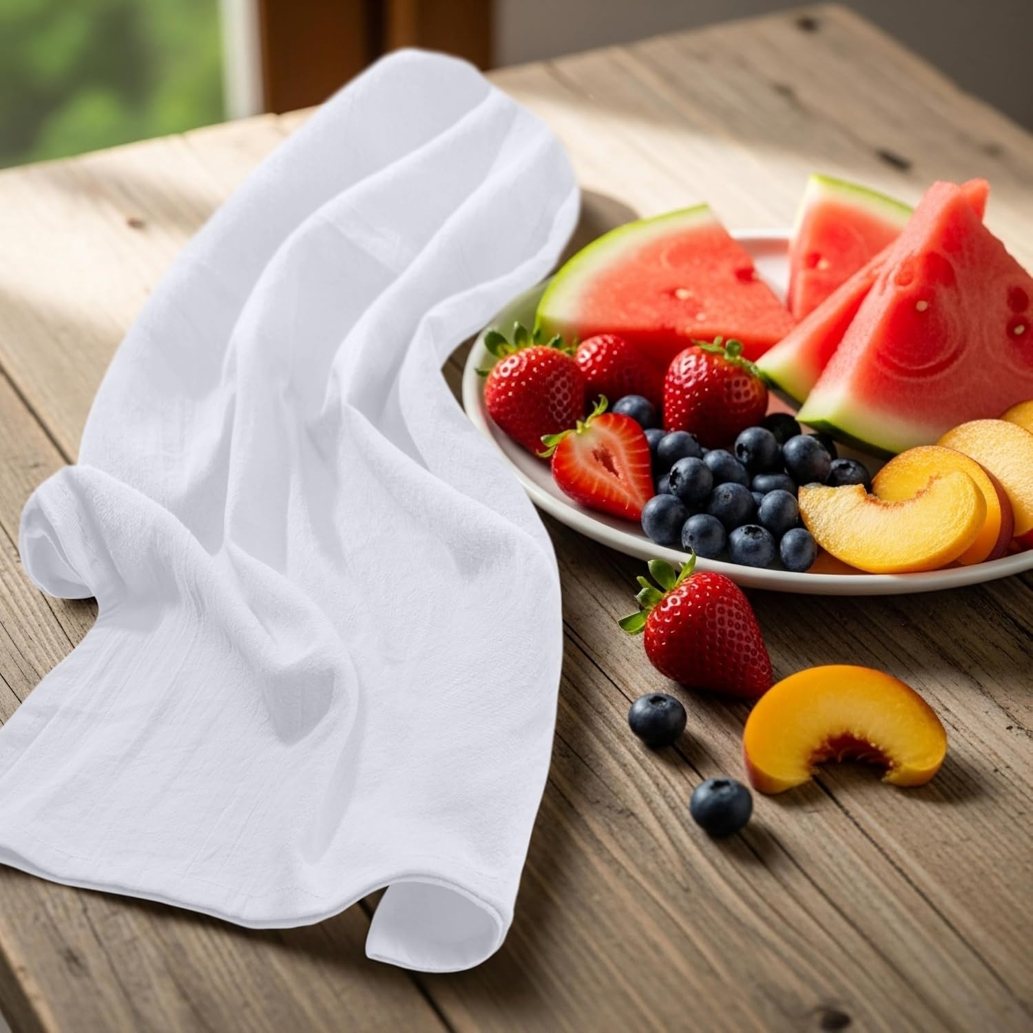image:imageUtopia Kitchen Light Grey Flour Sack Towels 12 Pack 28 x 28 Inch 100 Cotton Tea Towels for Cleaning amp Drying Highly Absorbent Kitchen Dish ClothWhite