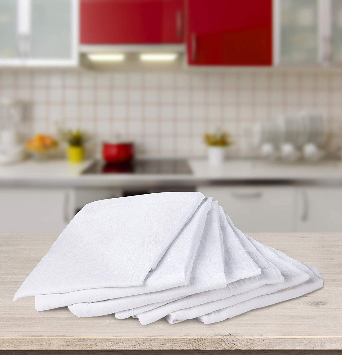image:imageUtopia Kitchen Light Grey Flour Sack Towels 12 Pack 28 x 28 Inch 100 Cotton Tea Towels for Cleaning amp Drying Highly Absorbent Kitchen Dish ClothWhite