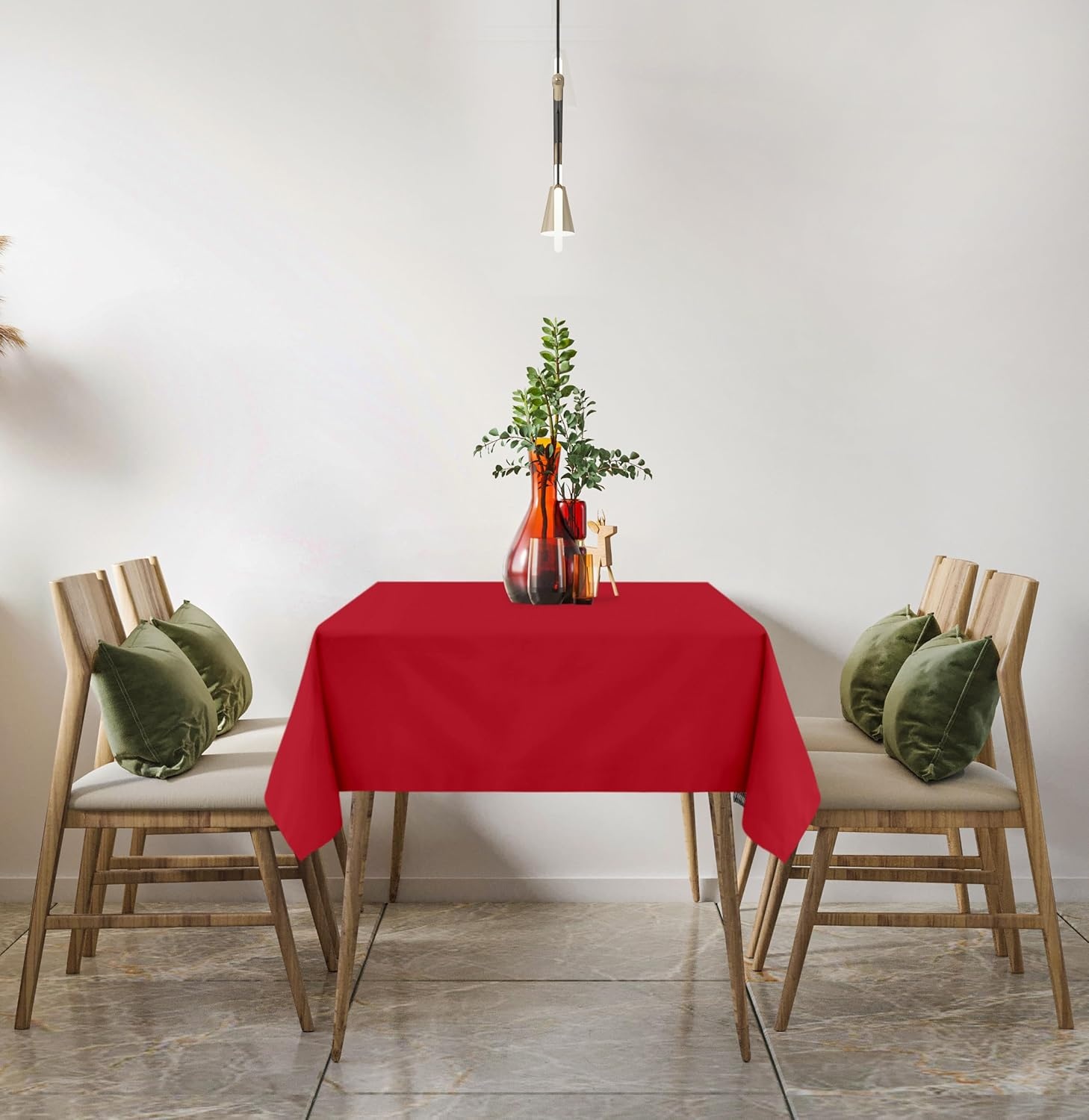 image:imageUtopia Kitchen Rectangle Table Cloth 1 Pack Tablecloth Machine Washable Polyester Table Cover for Dining Buffet Parties Picnics Events Weddings and Restaurants 52x70 Inches BlackRed