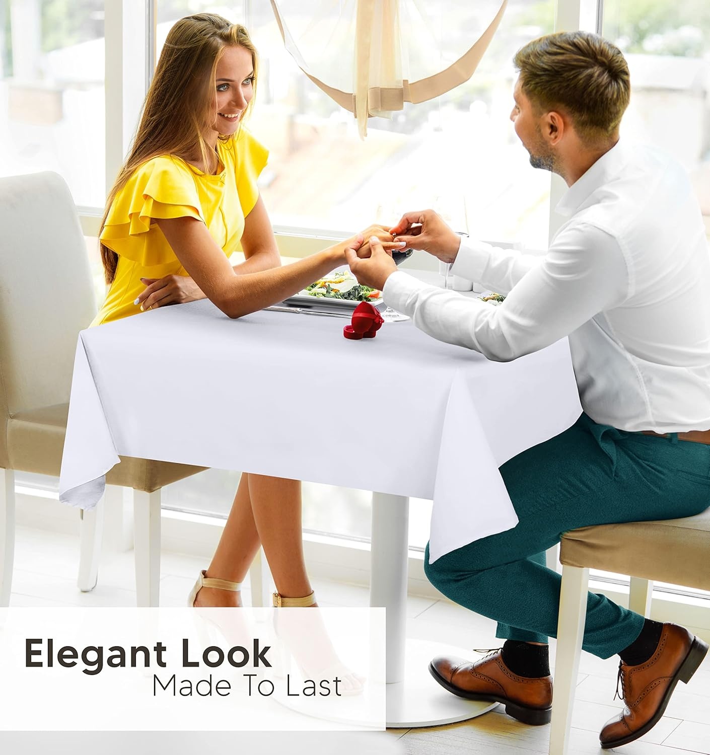 image:imageUtopia Kitchen Rectangle Table Cloth 1 Pack Tablecloth Machine Washable Polyester Table Cover for Dining Buffet Parties Picnics Events Weddings and Restaurants 52x70 Inches BlackWhite