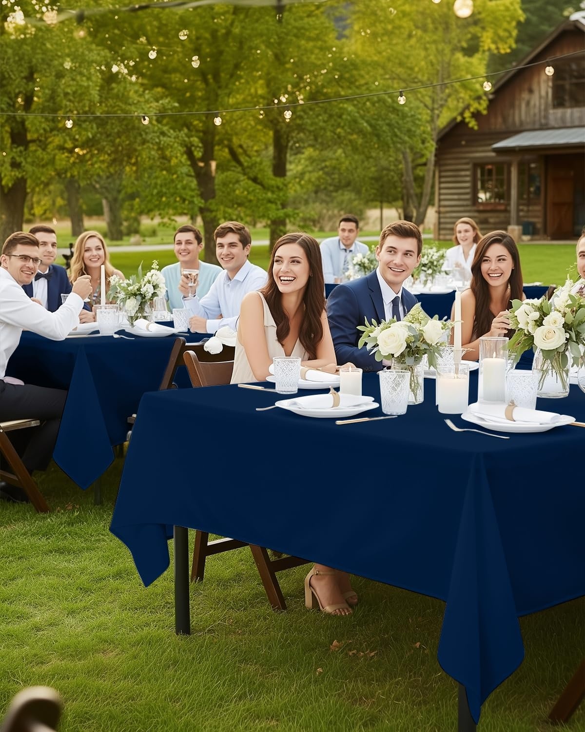 image:imageUtopia Kitchen Rectangle Table Cloth 1 Pack Tablecloth Machine Washable Polyester Table Cover for Dining Buffet Parties Picnics Events Weddings and Restaurants 52x70 Inches BlackNavy
