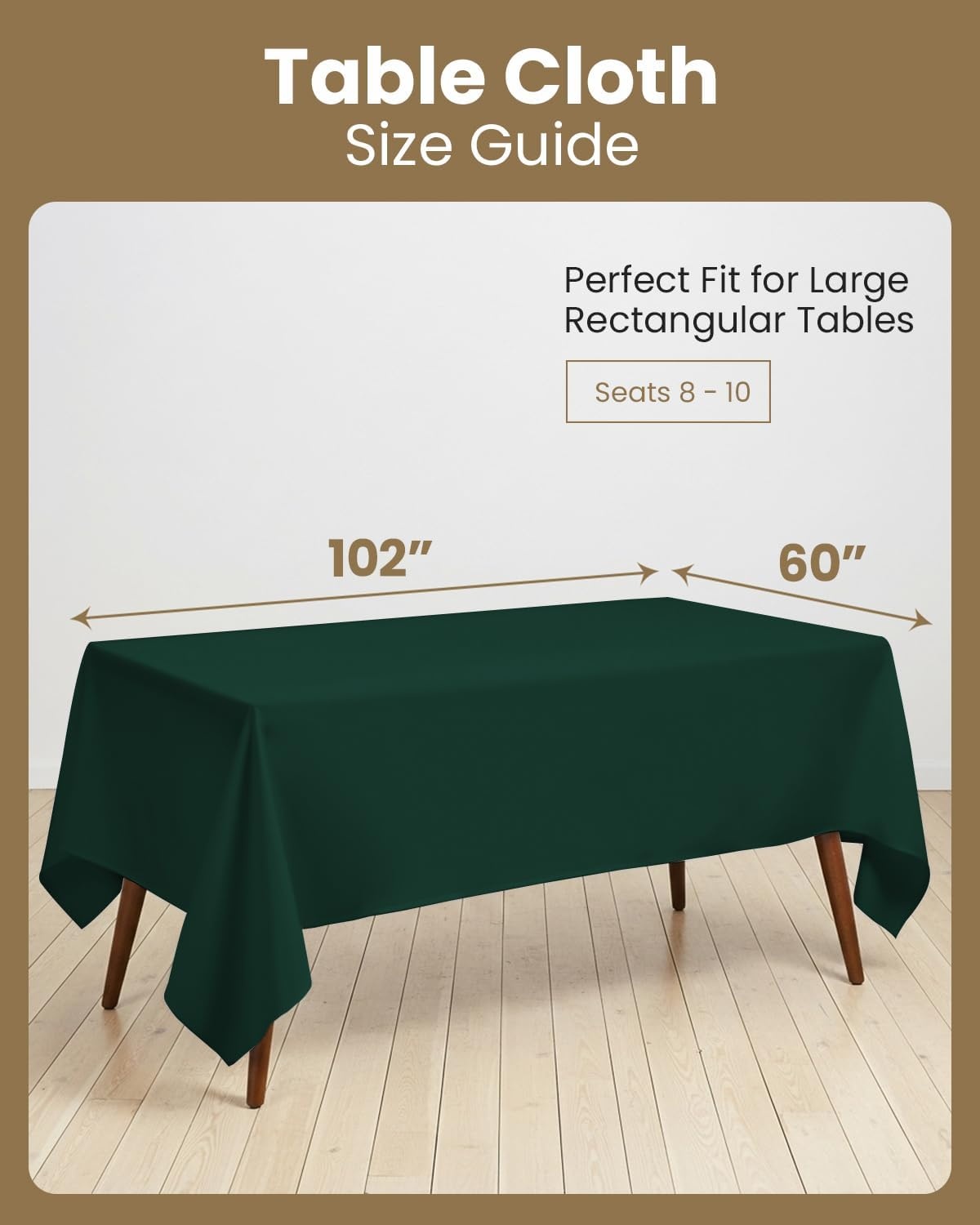 image:imageUtopia Kitchen Rectangle Table Cloth 1 Pack Tablecloth Machine Washable Polyester Table Cover for Dining Buffet Parties Picnics Events Weddings and Restaurants 52x70 Inches BlackHunter Green