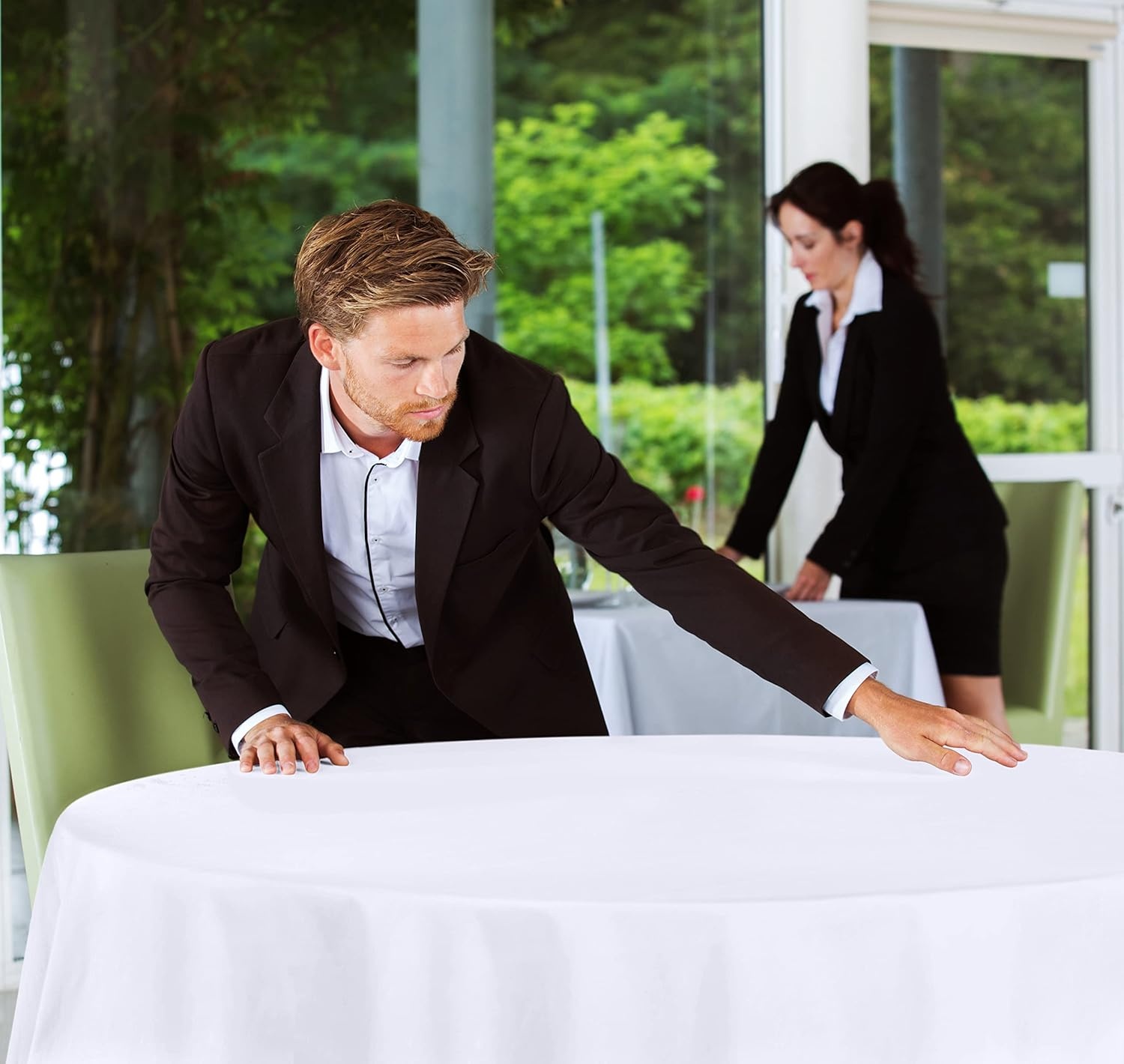 image:imageUtopia Kitchen Rectangle Table Cloth 1 Pack Tablecloth Machine Washable Polyester Table Cover for Dining Buffet Parties Picnics Events Weddings and Restaurants 52x70 Inches BlackWhite