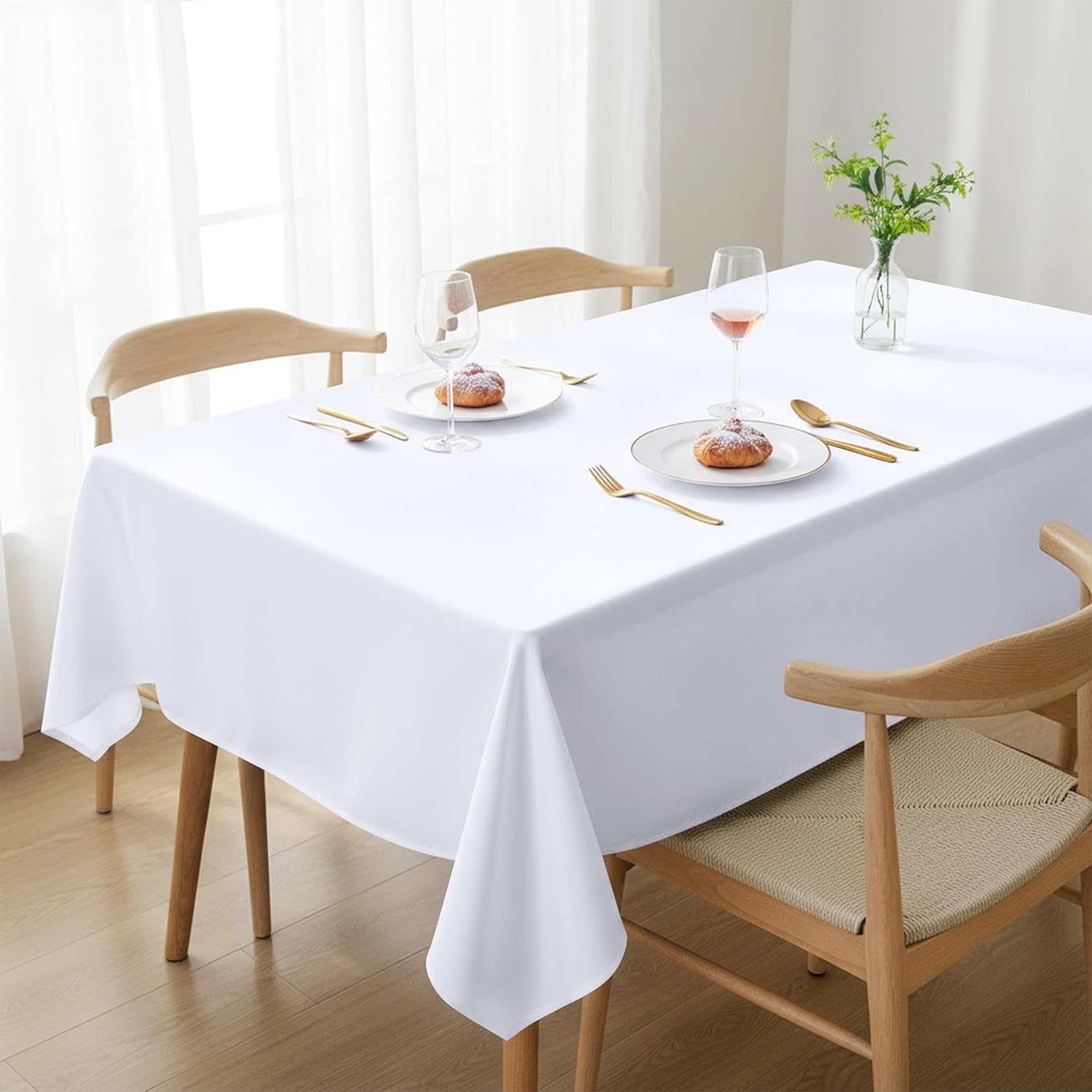 image:imageUtopia Kitchen Rectangle Table Cloth 1 Pack Tablecloth Machine Washable Polyester Table Cover for Dining Buffet Parties Picnics Events Weddings and Restaurants 52x70 Inches BlackWhite