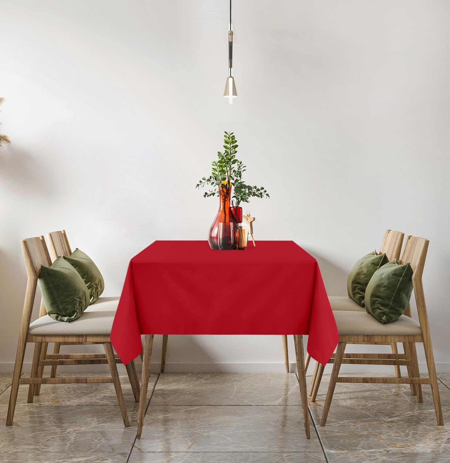 image:imageUtopia Kitchen Rectangle Table Cloth 1 Pack Tablecloth Machine Washable Polyester Table Cover for Dining Buffet Parties Picnics Events Weddings and Restaurants 52x70 Inches BlackRed
