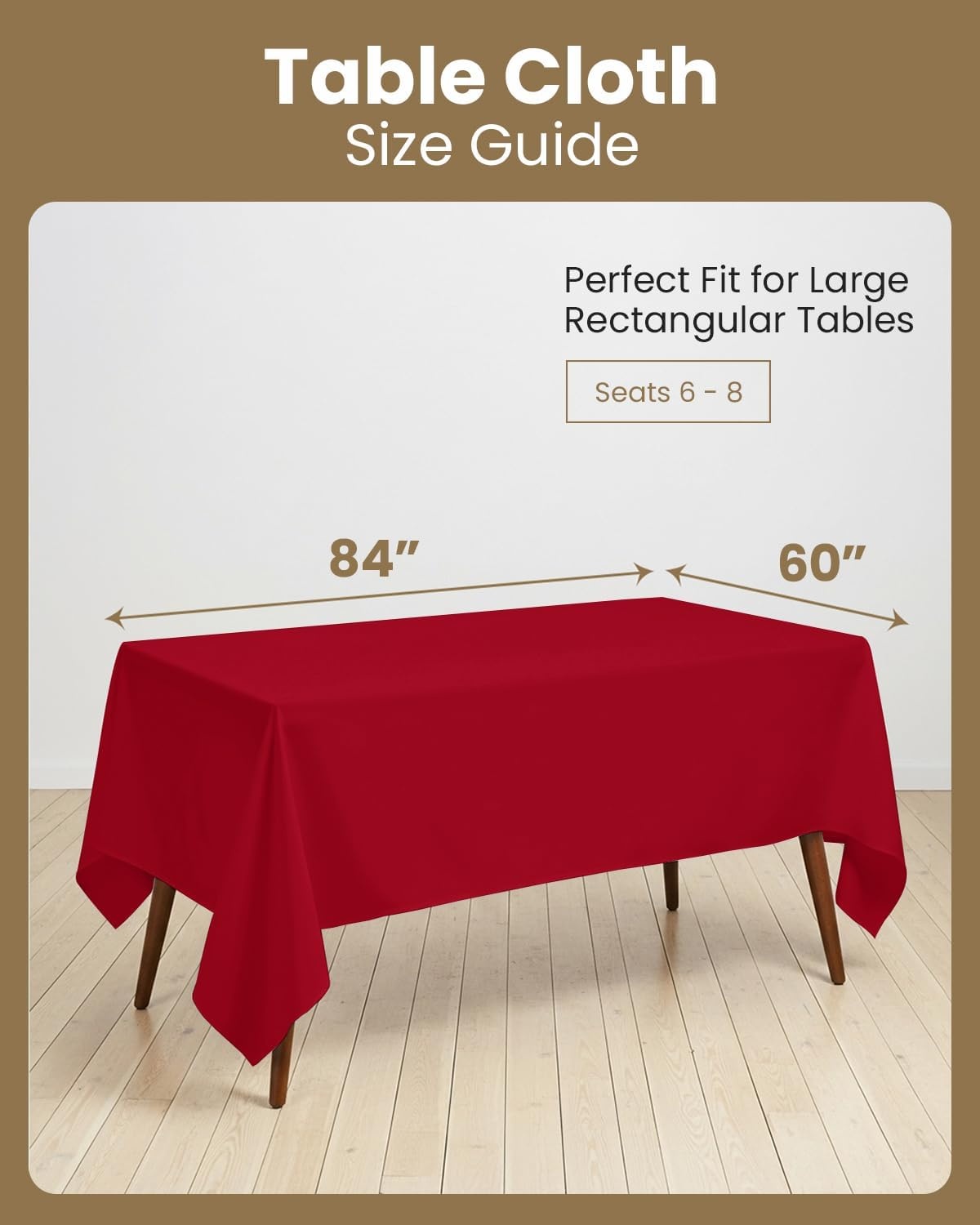 image:imageUtopia Kitchen Rectangle Table Cloth 1 Pack Tablecloth Machine Washable Polyester Table Cover for Dining Buffet Parties Picnics Events Weddings and Restaurants 52x70 Inches BlackRed
