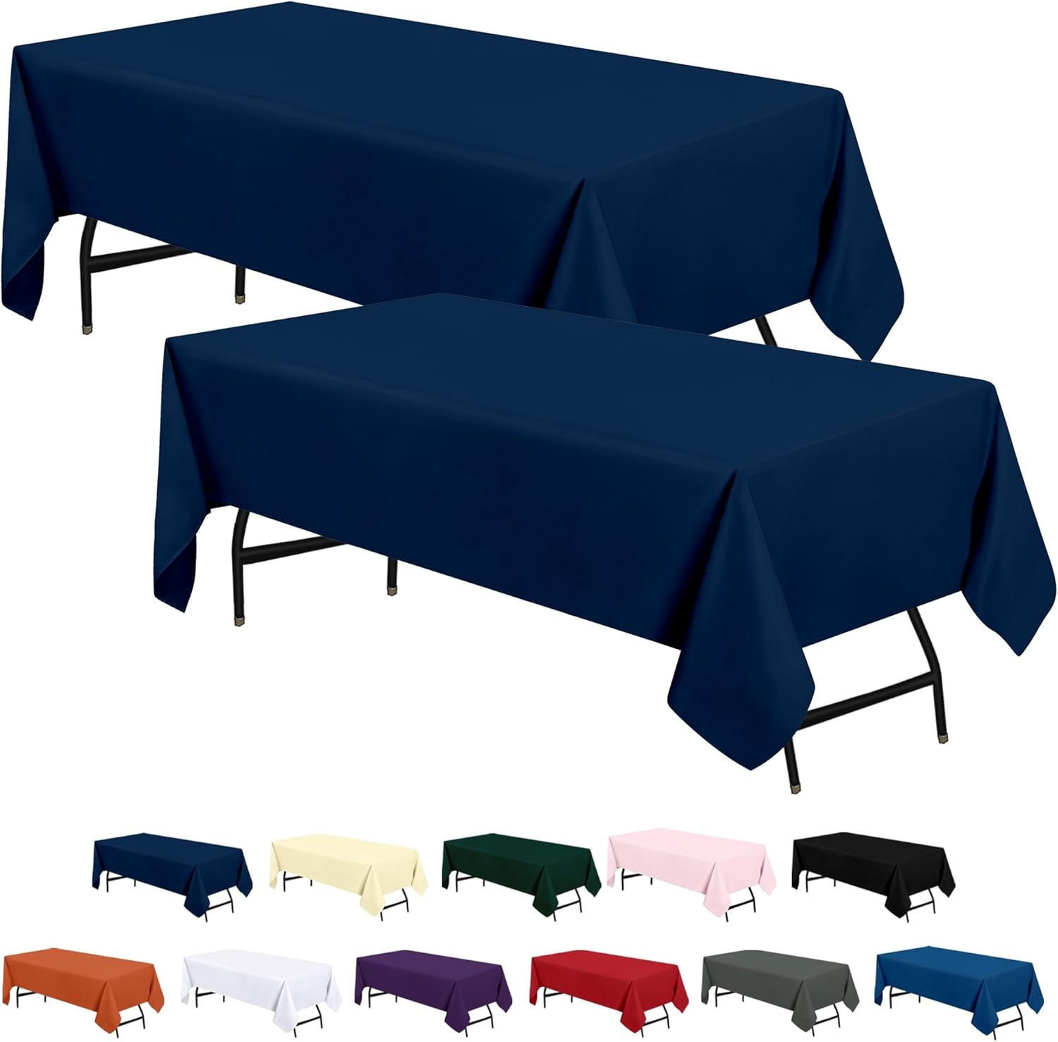 image:imageUtopia Kitchen Rectangle Table Cloth 1 Pack Tablecloth Machine Washable Polyester Table Cover for Dining Buffet Parties Picnics Events Weddings and Restaurants 52x70 Inches BlackNavy