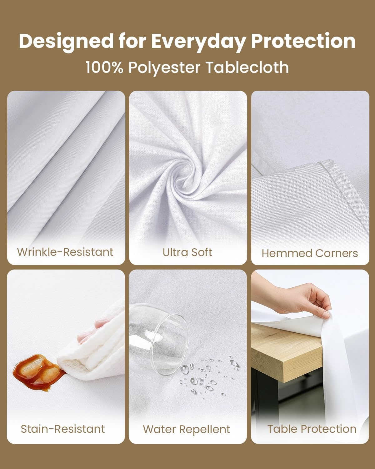 image:imageUtopia Kitchen Rectangle Table Cloth 1 Pack Tablecloth Machine Washable Polyester Table Cover for Dining Buffet Parties Picnics Events Weddings and Restaurants 52x70 Inches BlackWhite