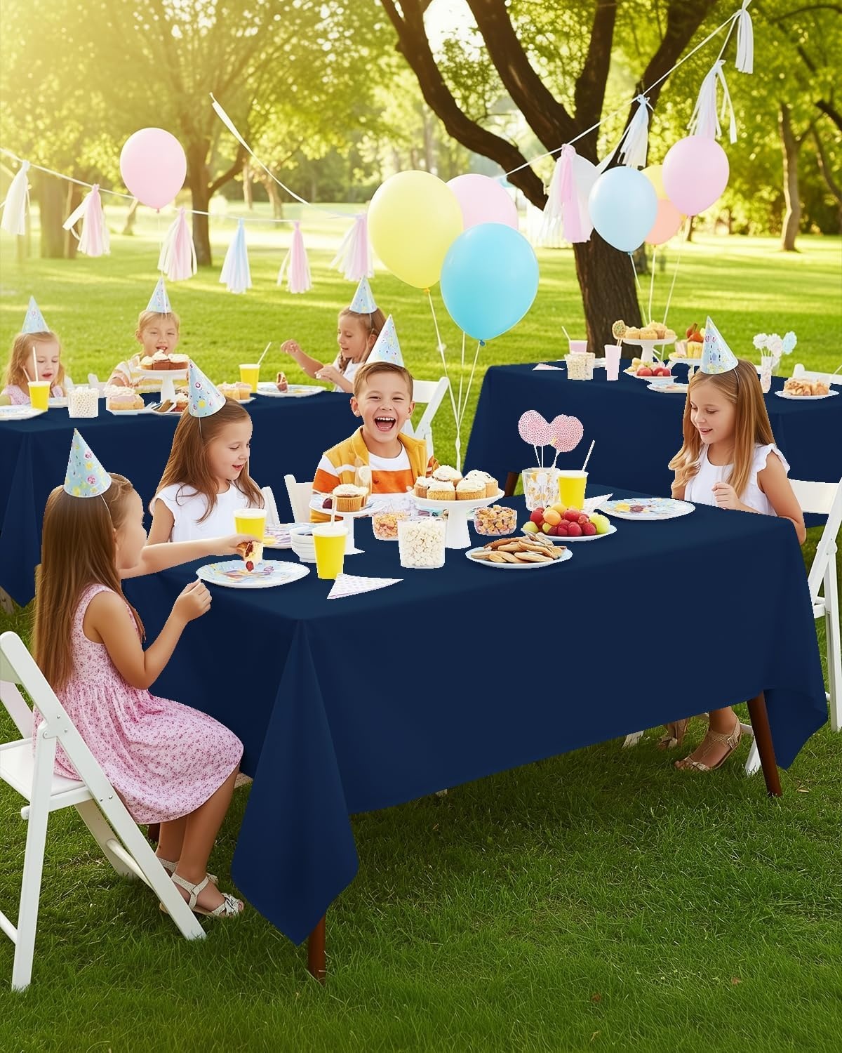 image:imageUtopia Kitchen Rectangle Table Cloth 1 Pack Tablecloth Machine Washable Polyester Table Cover for Dining Buffet Parties Picnics Events Weddings and Restaurants 52x70 Inches BlackNavy