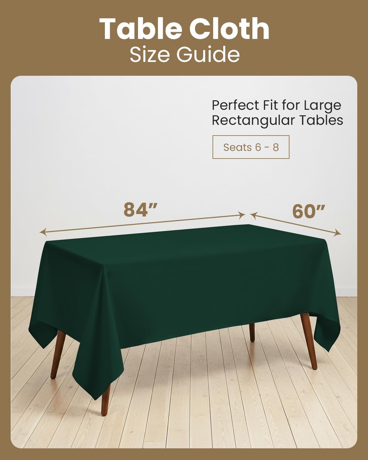 image:imageUtopia Kitchen Rectangle Table Cloth 1 Pack Tablecloth Machine Washable Polyester Table Cover for Dining Buffet Parties Picnics Events Weddings and Restaurants 52x70 Inches BlackHunter Green