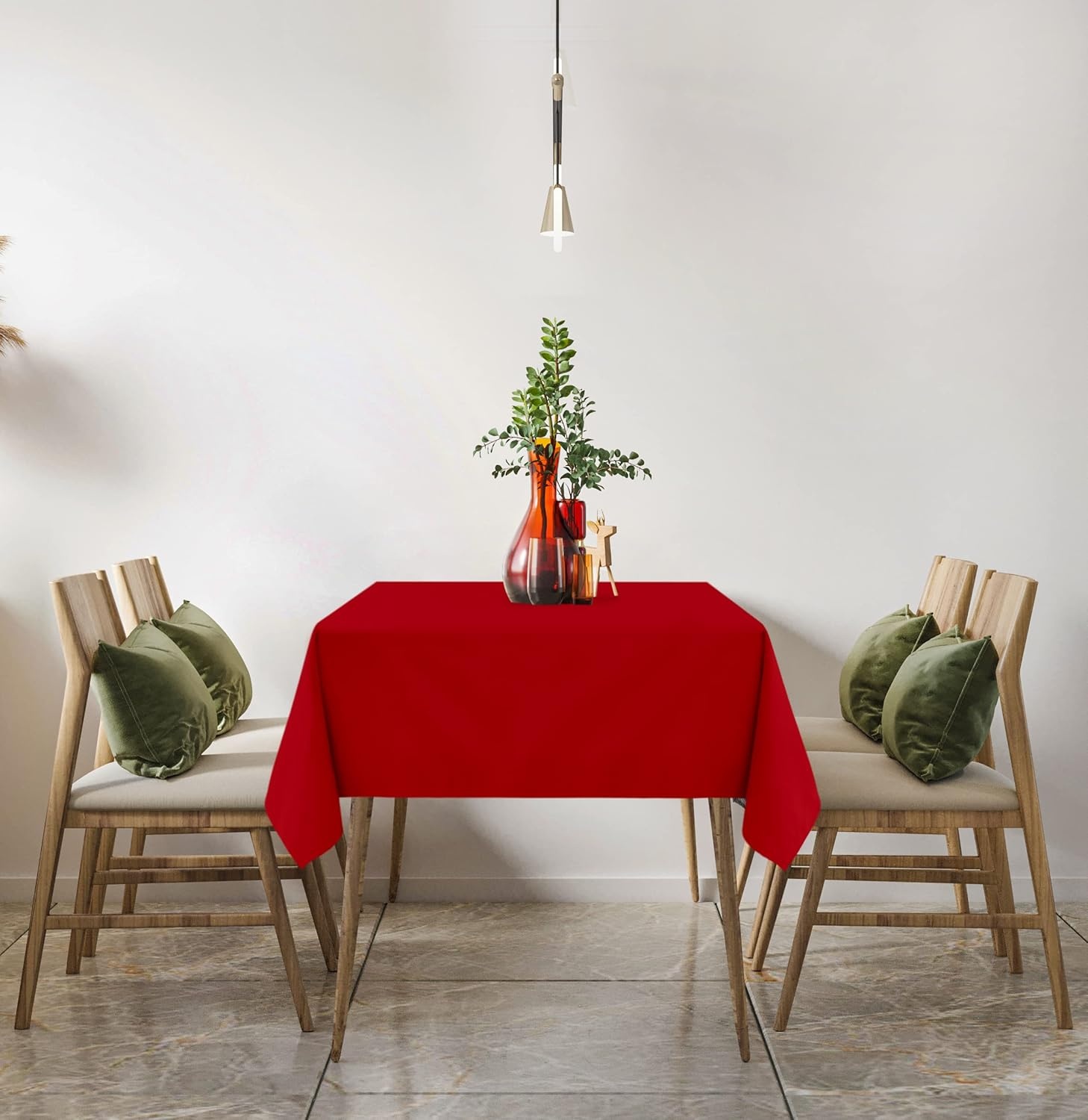 image:imageUtopia Kitchen Rectangle Table Cloth 1 Pack Tablecloth Machine Washable Polyester Table Cover for Dining Buffet Parties Picnics Events Weddings and Restaurants 52x70 Inches BlackRed